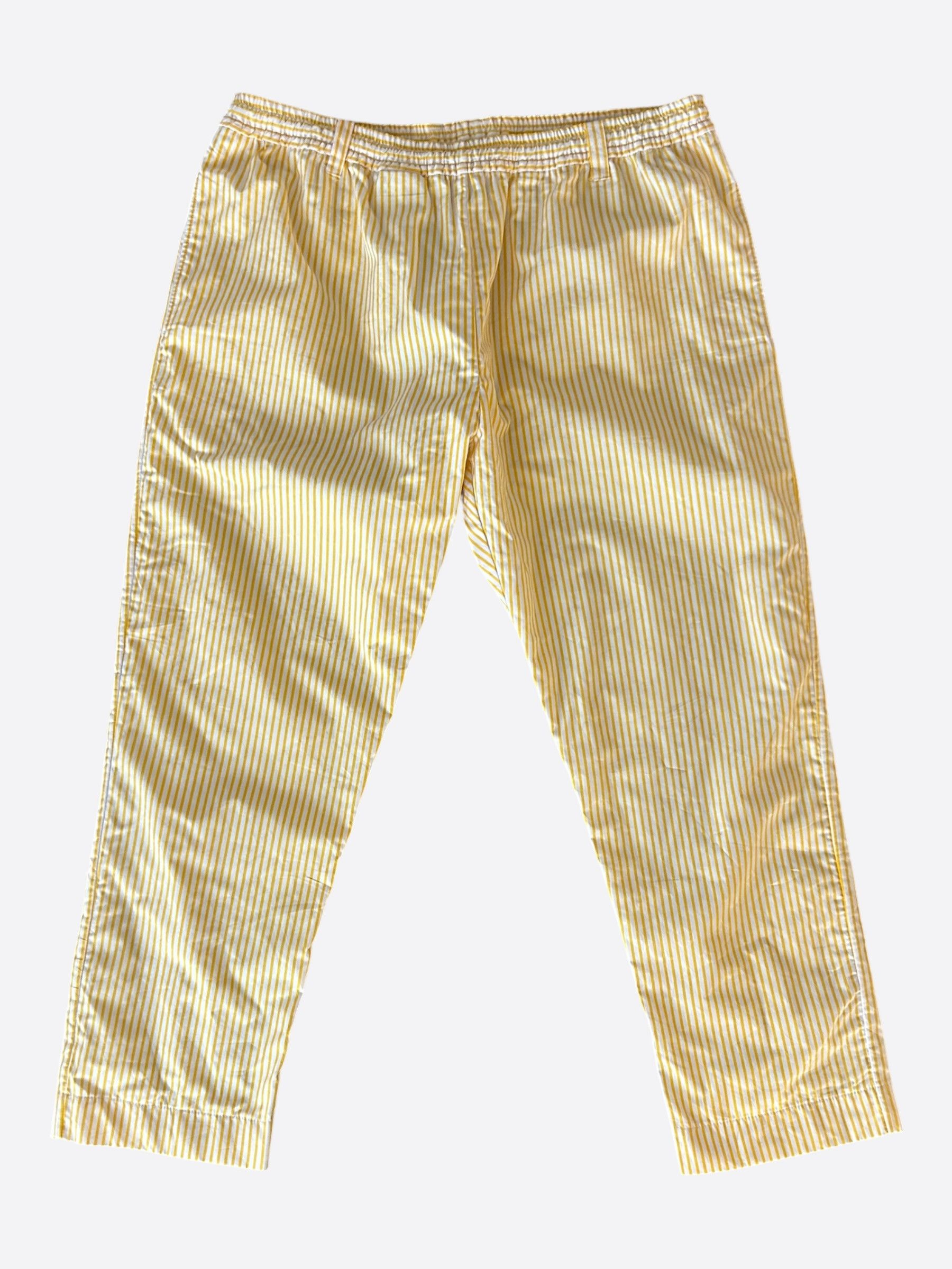Louis Vuitton Louis Vuitton Yellow & White Striped Monogram Pants Size US 42 / EU 58 - 1 Thumbnail