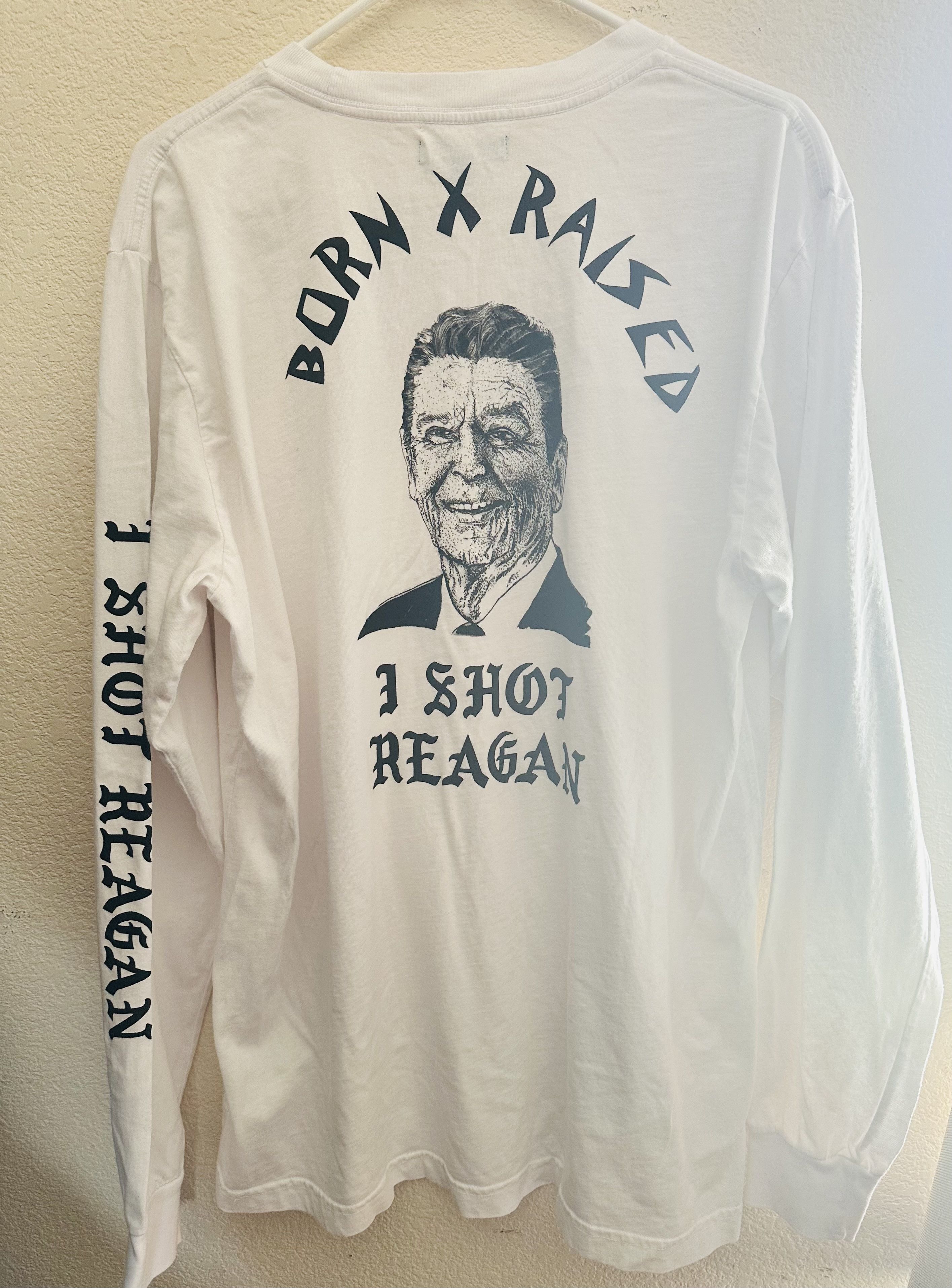 Born X Raised NEW BORN X RAISED I SHOT REAGAN WHITE L/S TEE SZ L Size US L / EU 52-54 / 3 - 1 Thumbnail