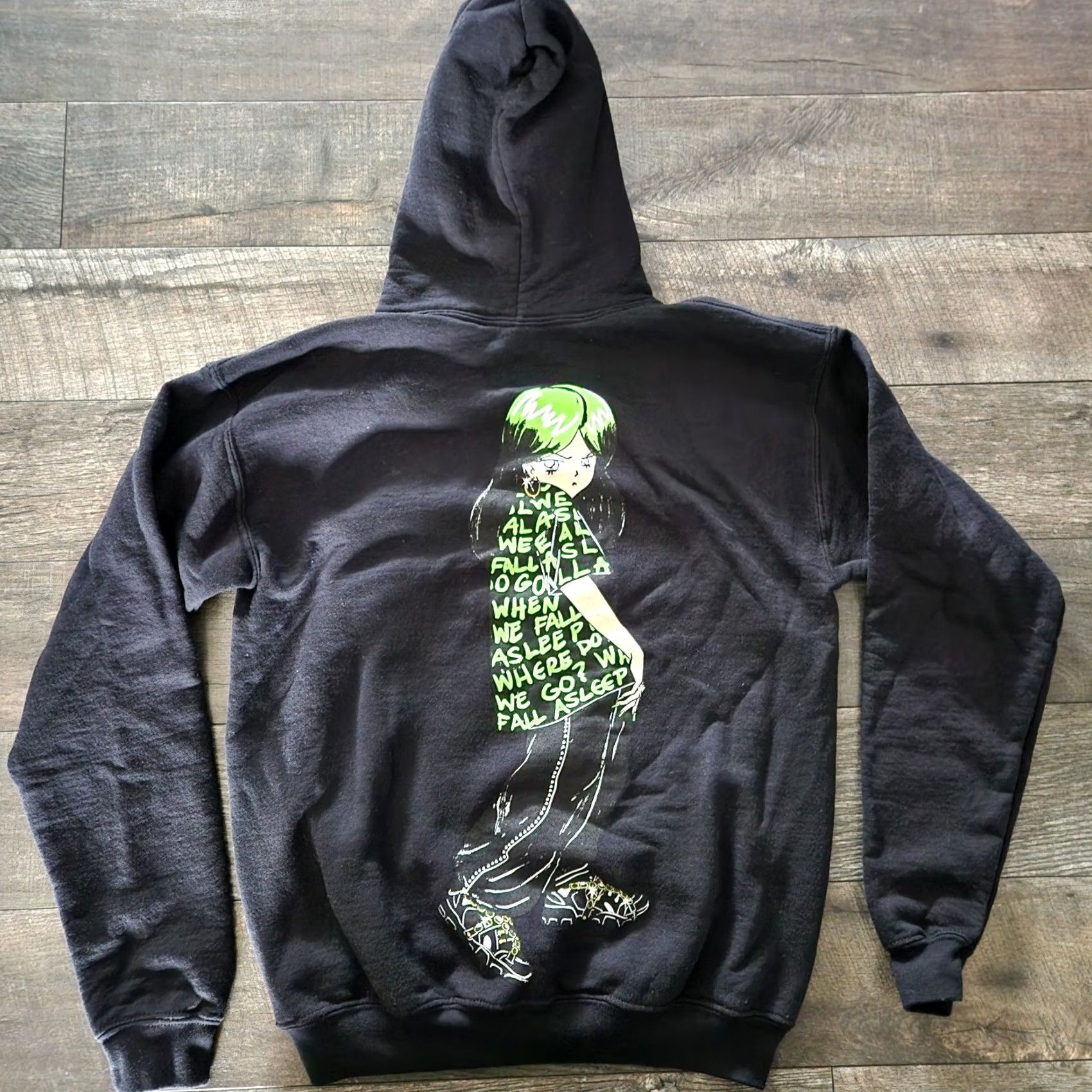 Vintage Billie Eilish Womens Hoodie Sweatshirt Merch Black Pullover XS Extra Small Kangaroo Pockets Knit Fleece Growl? Size XS / US 0-2 / IT 36-38 - 3 Thumbnail