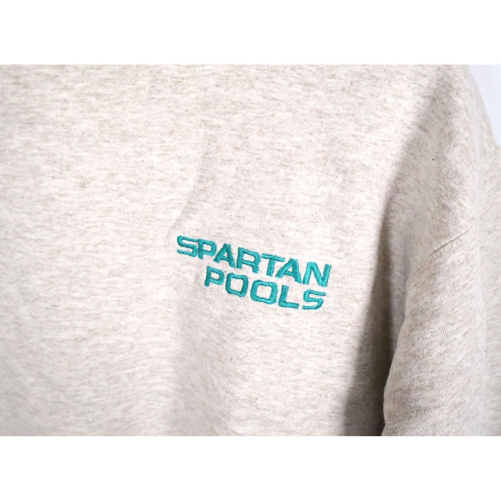 Vintage VINTAGE 90s Spartan Pools Embroidered Sweatshirt Men Large Beige Gray Crewneck Wool blends Size US L / EU 52-54 / 3 - 6 Thumbnail