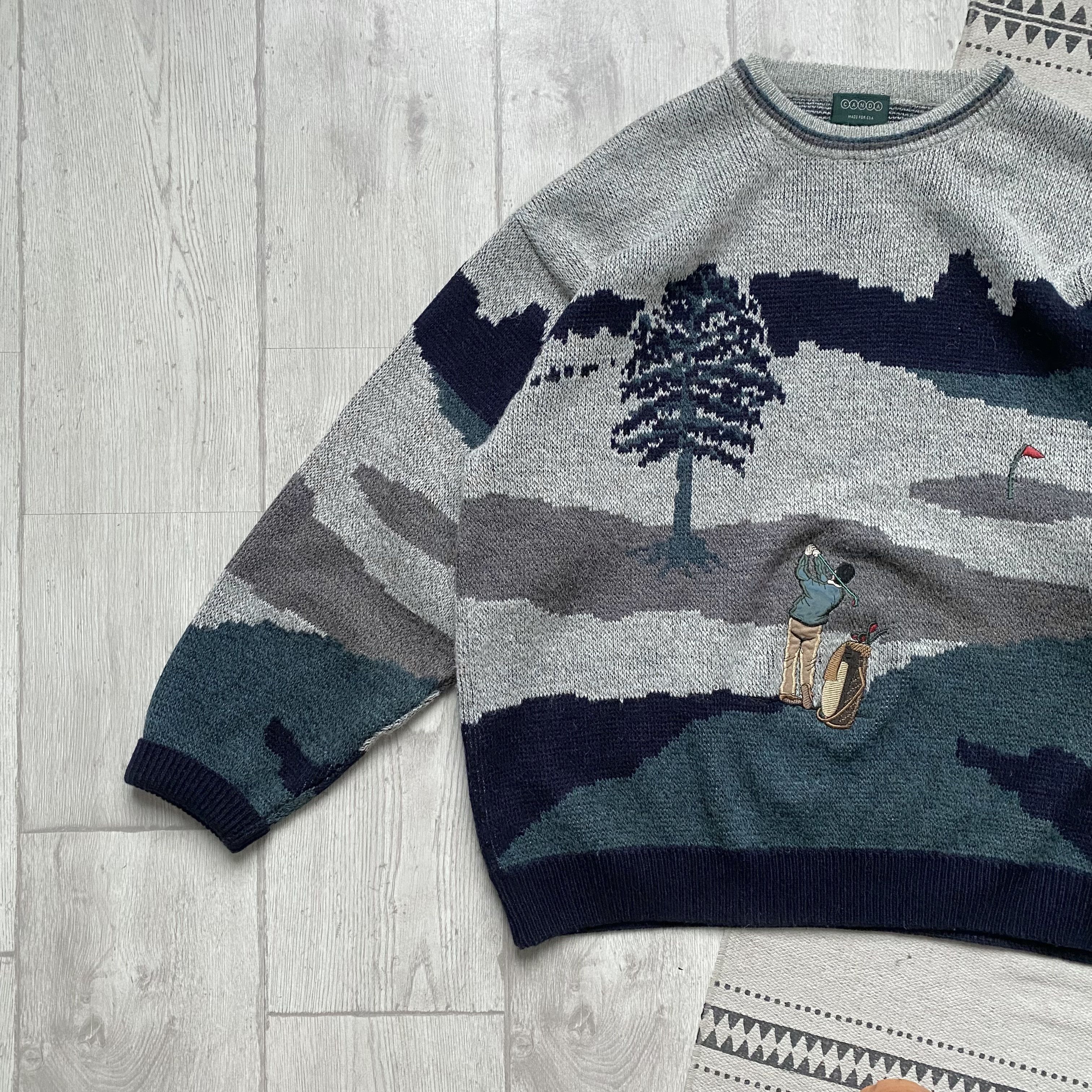 Carlo Colucci Vintage 80-90s Cozy Golf Wool kin sweater Y2K Size US XL / EU 56 / 4 - 5 Thumbnail