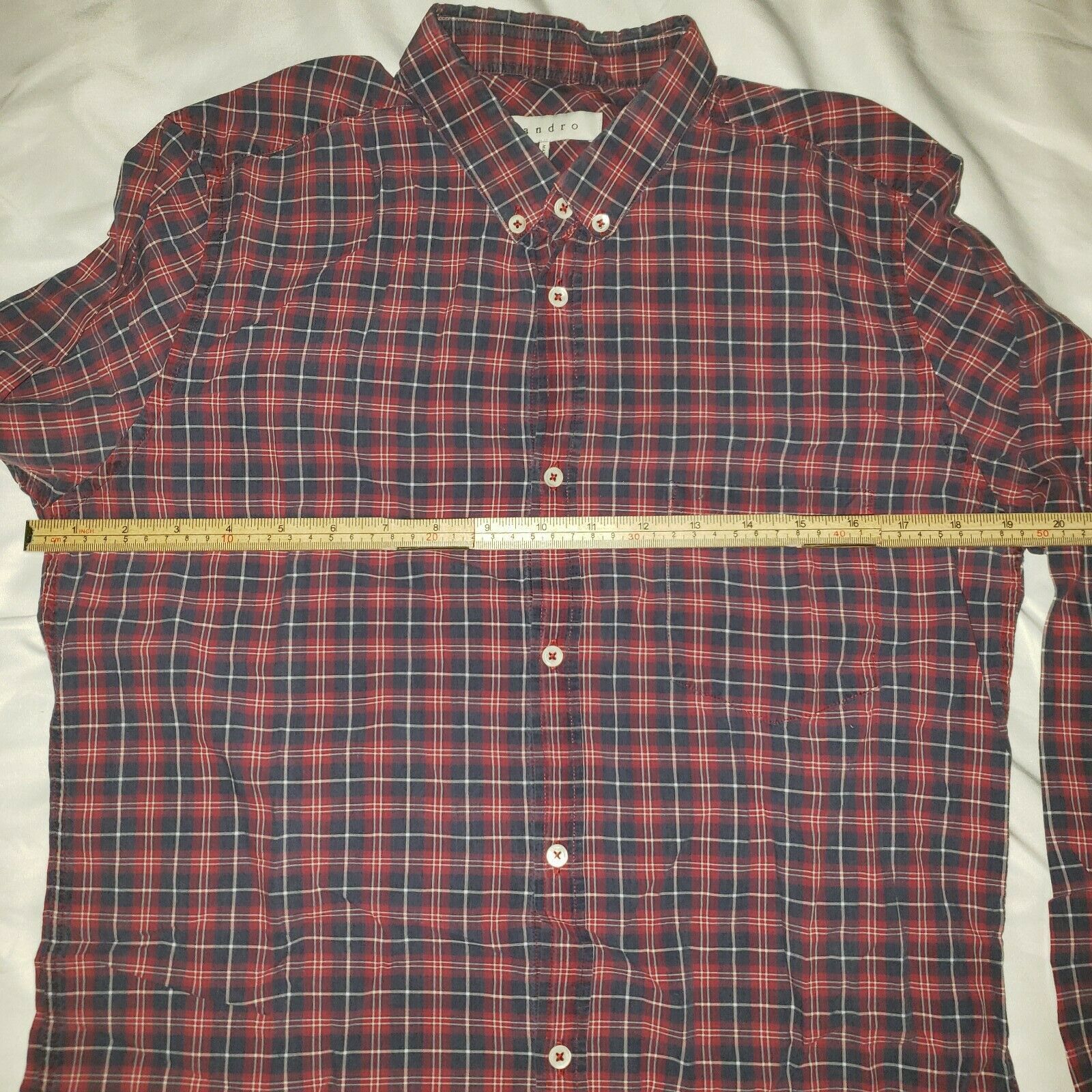 Sandro Sandro Paris Plaid Long Sleeve Button Down Shirt Size Medium Size US M / EU 48-50 / 2 - 3 Thumbnail