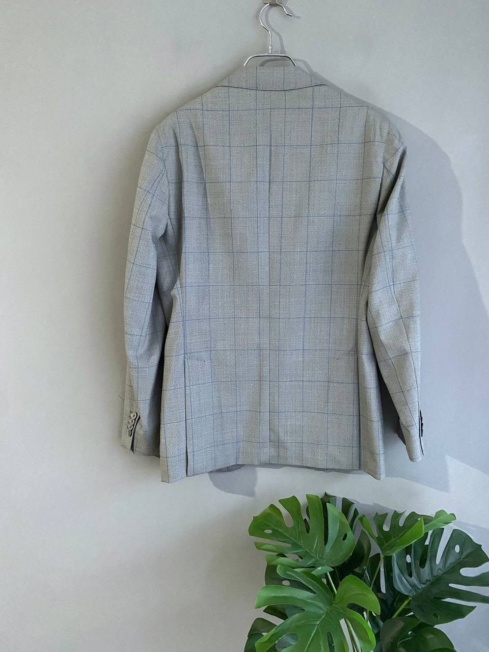 Boggi Boggi Milano 120's Wool Gray/Blue Сhecked Men's Blazer, 46R Size 46R - 11 Thumbnail