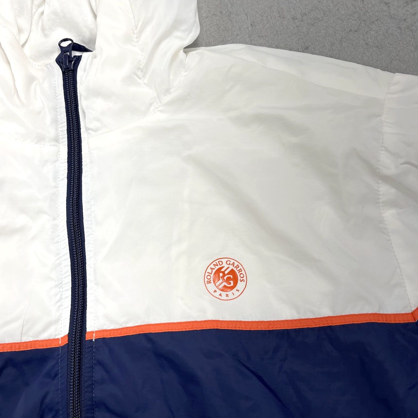 Vintage Roland Garros Mens Jacket Windbreaker Hooded Full Zip Blue Nylon Cotton Lining - Tennis Sports Casual Size US M / EU 48-50 / 2 - 3 Thumbnail