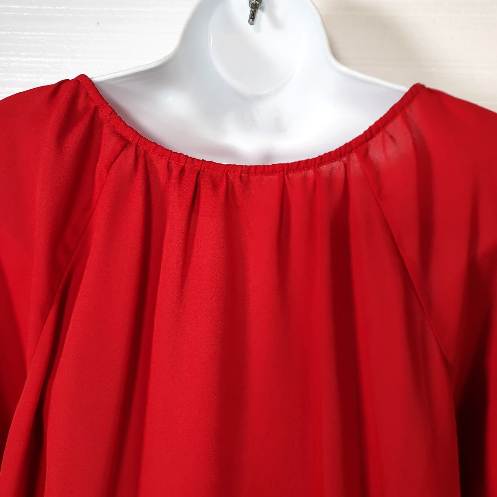 Vintage New Directions Top Womens Size XLarge Maroon Red Boho Hippie Semi Sheer Peasant Size XL / US 12-14 / IT 48-50 - 5 Thumbnail