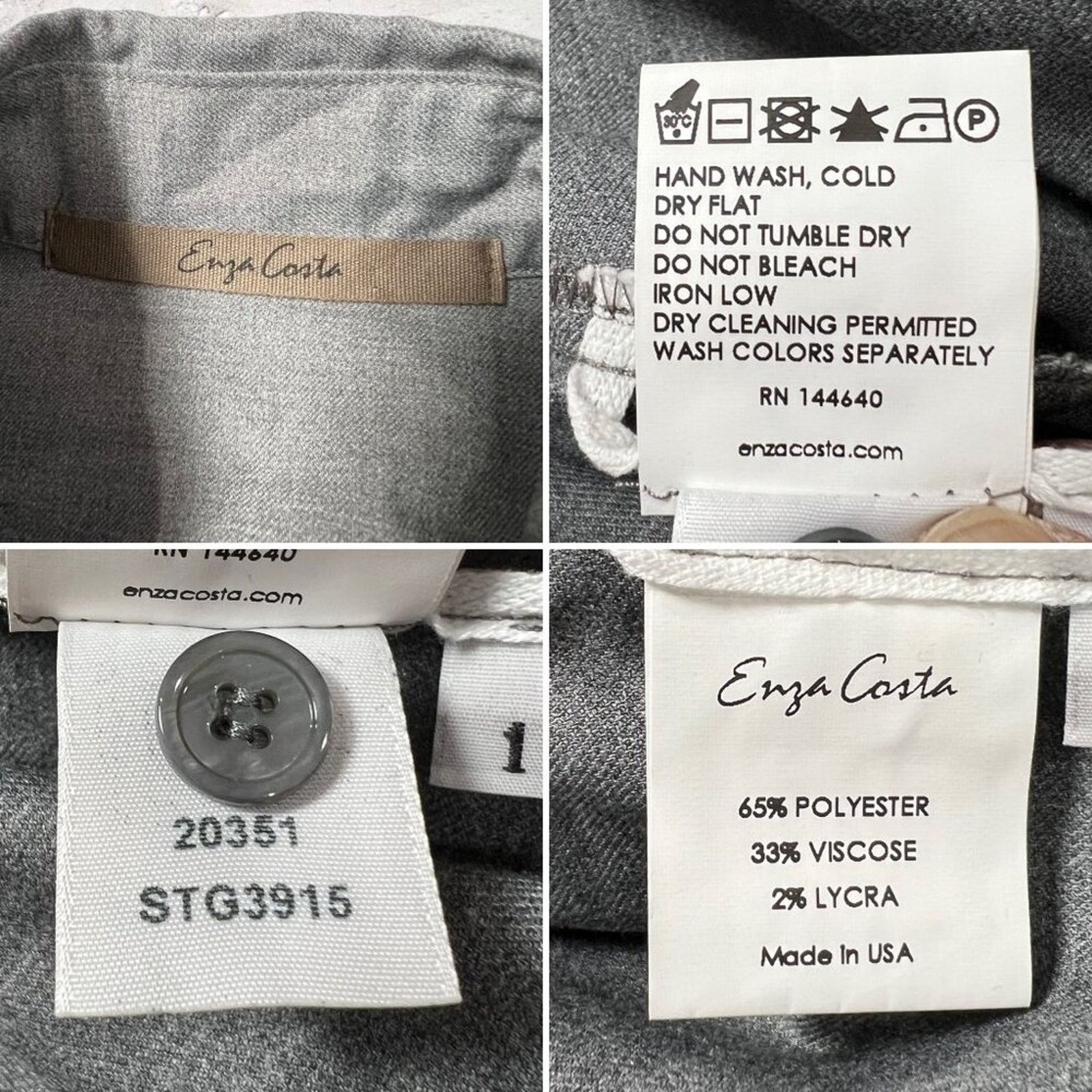 Enza Costa ENZA COSTA Oversized Button Down Shirt Size 1 Small Gray USA Size S / US 4 / IT 40 - 4 Thumbnail