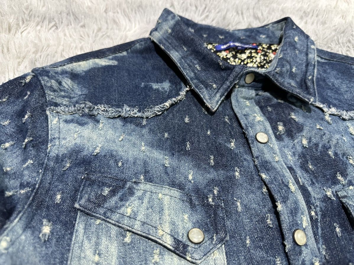 semanticdesign Y2K Semantic Design Shotgun Distressed Western Denim Shirt Size US M / EU 48-50 / 2 - 9 Thumbnail