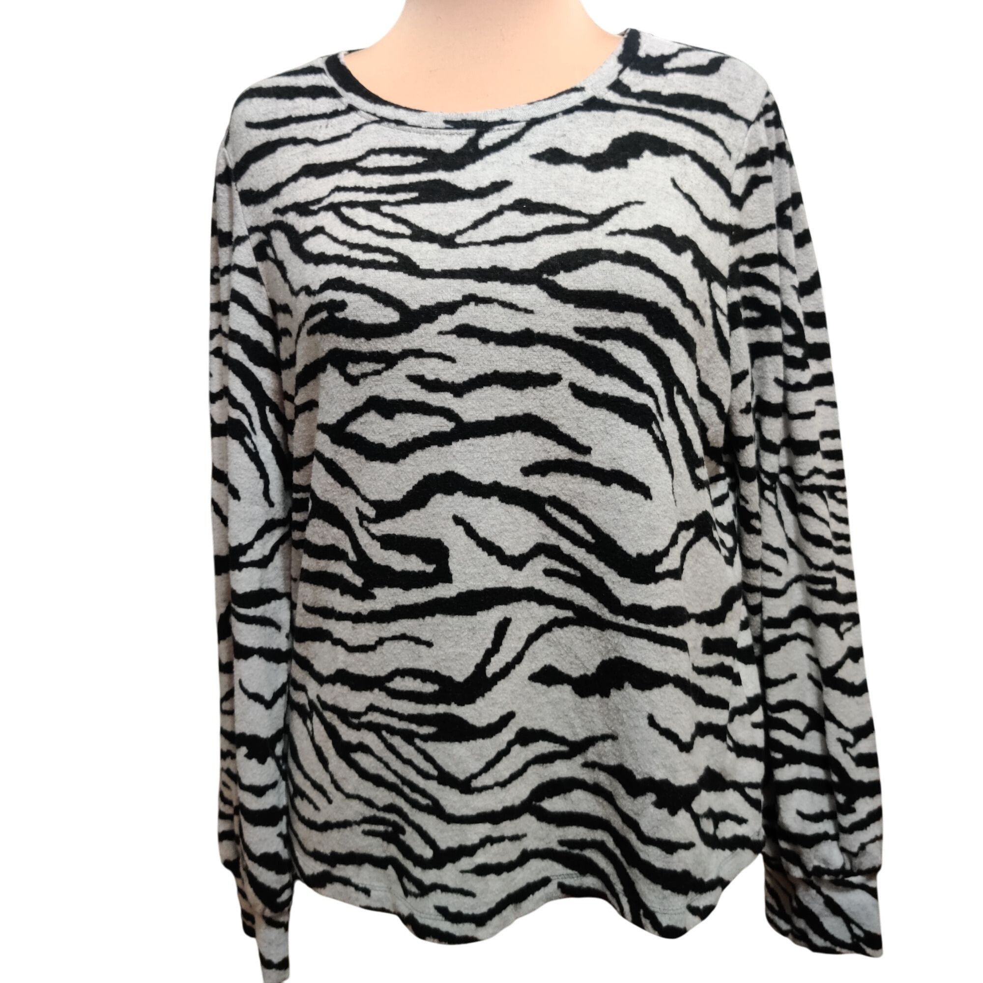 Other Social Standard Sanctuary L Zebra Print Long Sleeve Scoop Ne Size L / US 10 / IT 46 - 1 Thumbnail
