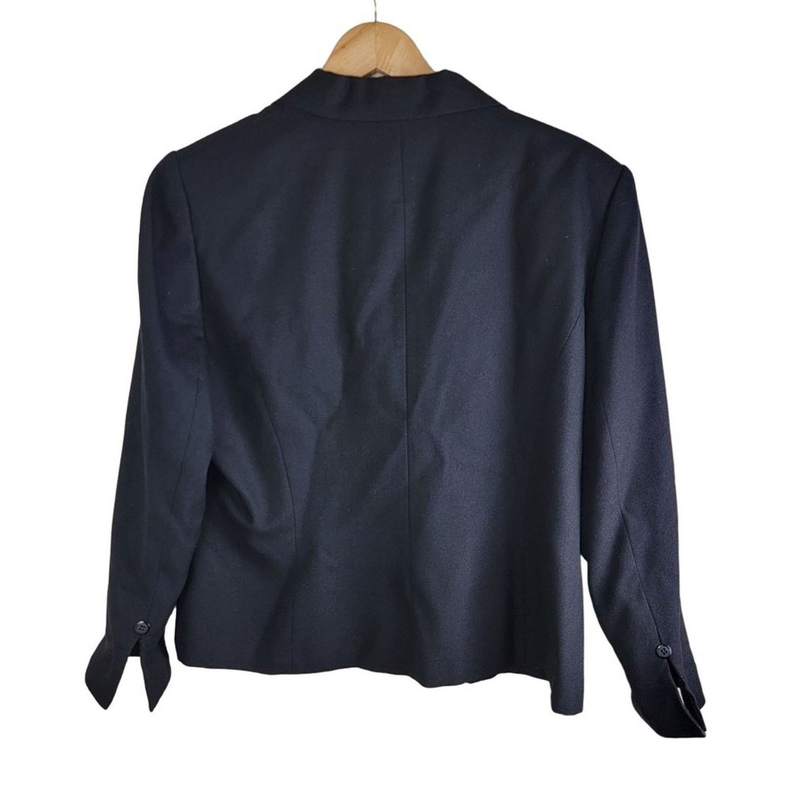 Vintage SCAASI Floral Embroidery Blazer Black Size L / US 10 / IT 46 - 2 Thumbnail
