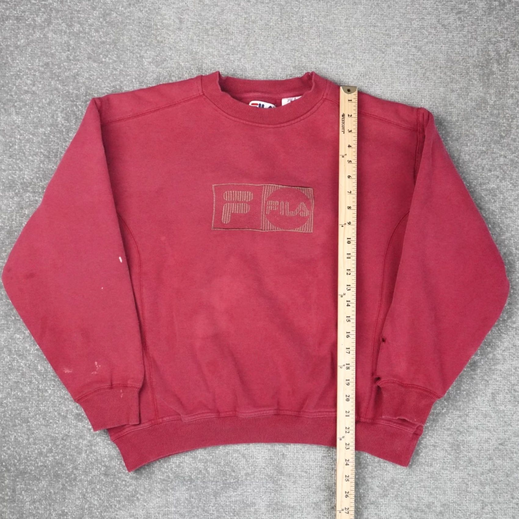 Fila VINTAGE FILA Logo Spellout Mens Large Red Long Sleeve Pullover Sweatshirt Size US L / EU 52-54 / 3 - 3 Thumbnail