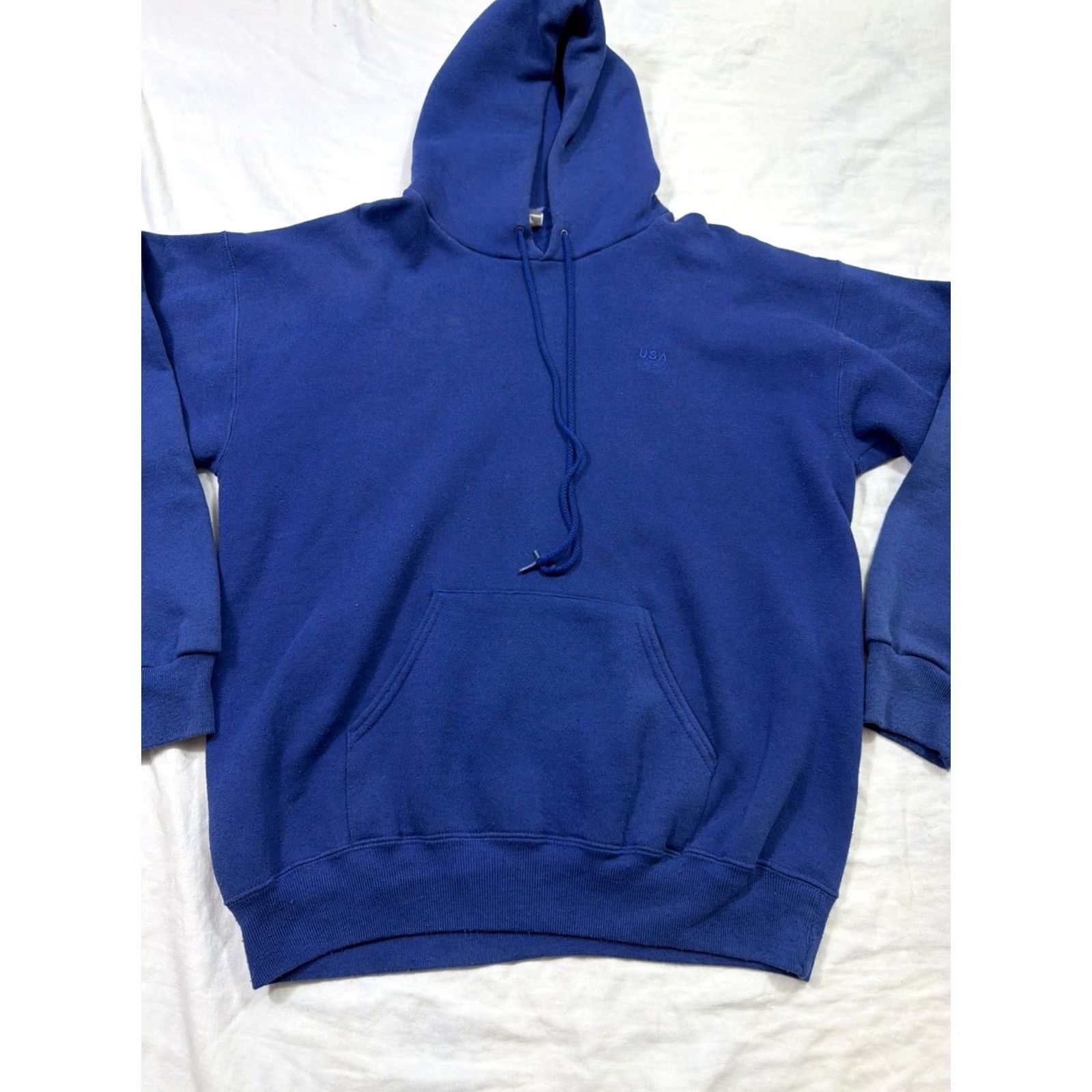 Vintage VINTAGE 90s Olympic Pullover Hoodie Blue Men’s XL Regular Cotton Blend Hoodie Mens XL Blue Size US XL / EU 56 / 4 - 2 Thumbnail