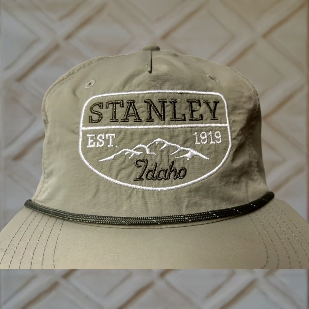 Vintage Stanley Idaho Rope Style Trucker Snapback Hat Cap Beige Mountains NWOT Size ONE SIZE - 1 Thumbnail