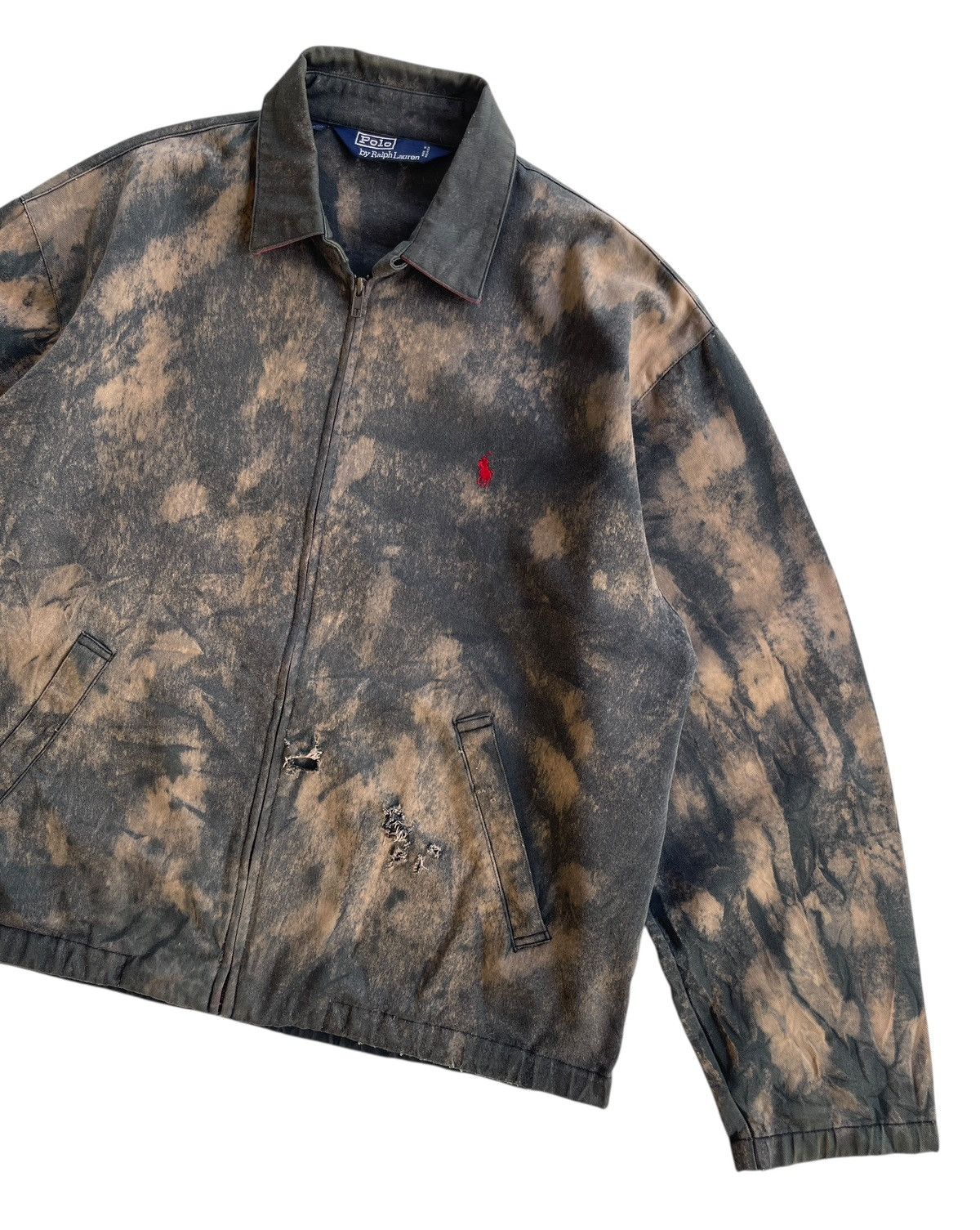 Polo Ralph Lauren Vintage 90s Polo RL Blouson Distressed Tie Dye Jacket Size US M / EU 48-50 / 2 - 5 Thumbnail