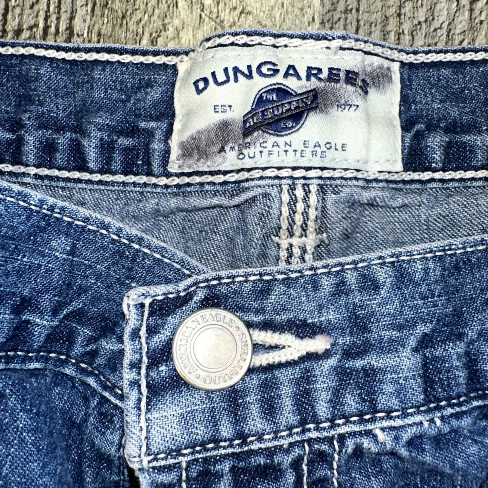 American Eagle Outfitters VINTAGE American Eagle Outfitters Dungarees Carpenter Shorts Men 34 Blue 90s Jeans Boys? Size US 34 / EU 50 - 2 Thumbnail