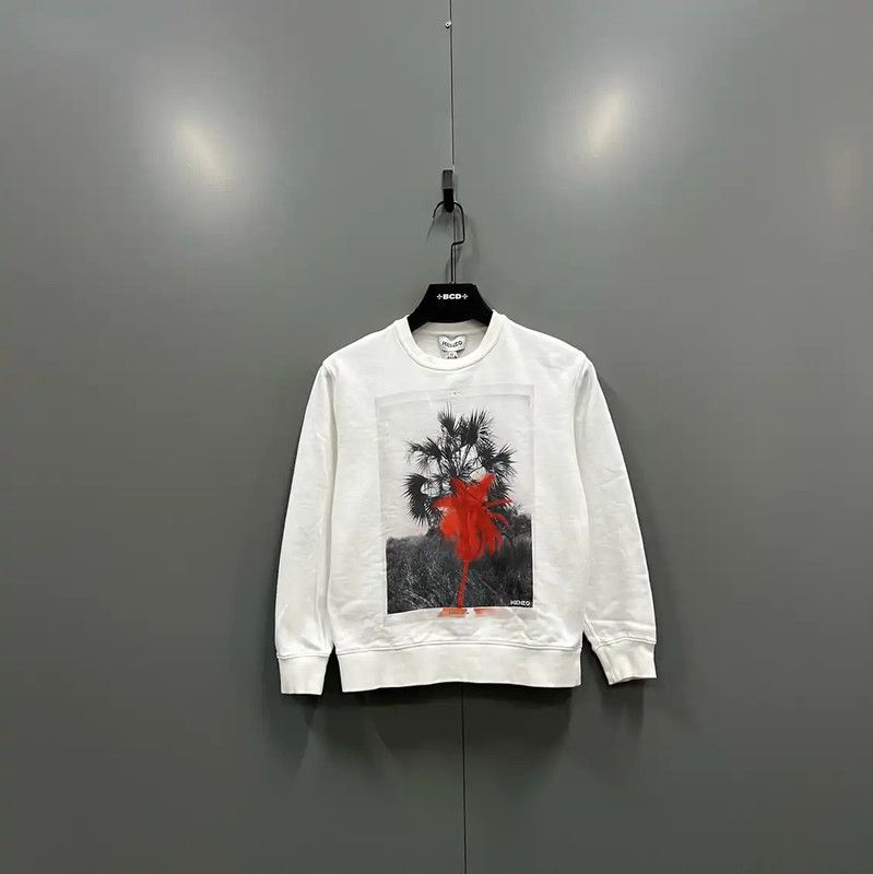 Kenzo KENZO White Cotton Long Sleeve Sweatshirt 0089 Size XS / US 0-2 / IT 36-38 - 1 Thumbnail