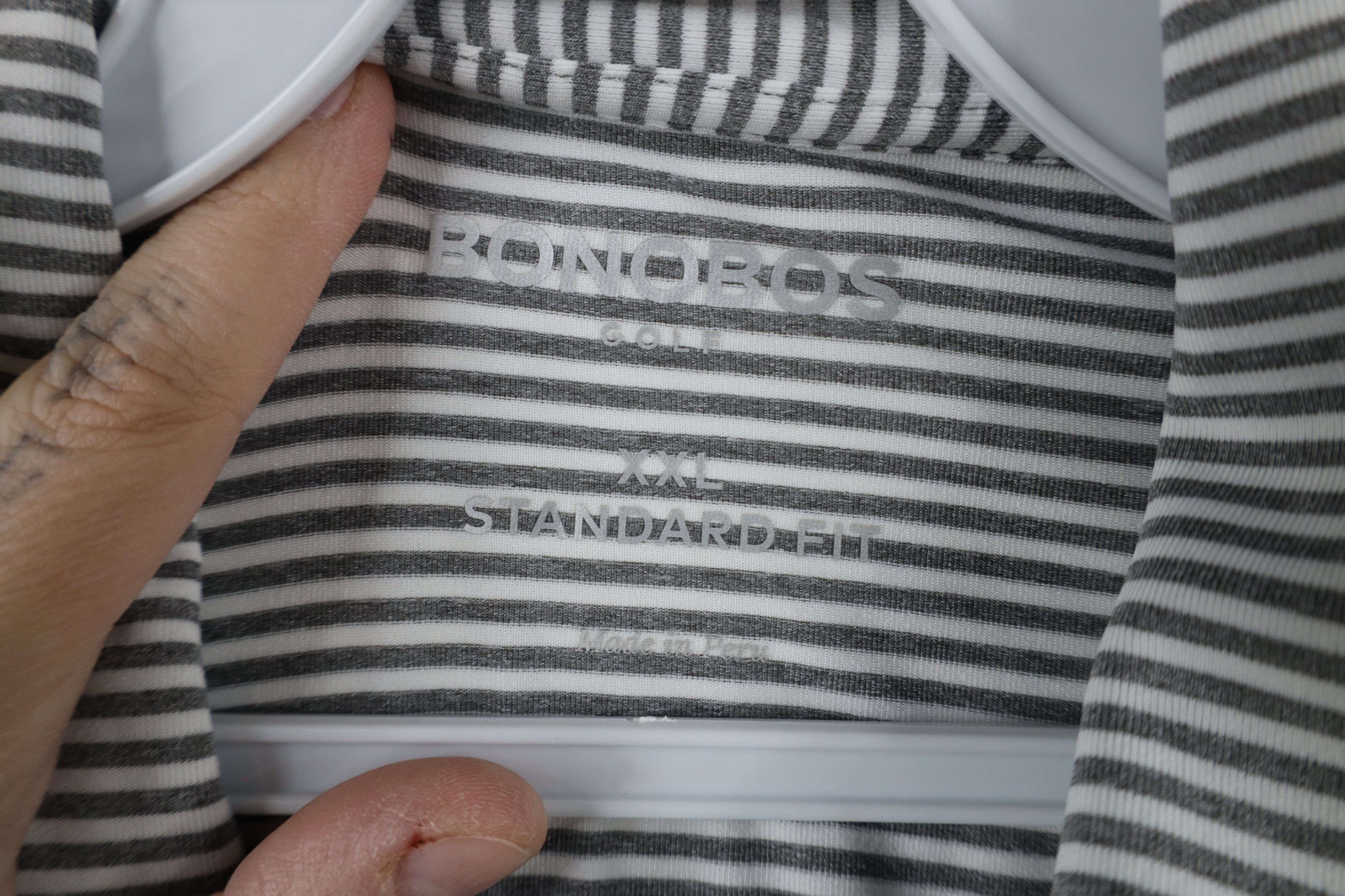 Bonobos × Vintage Bonobos Fit Stretch Striped Collared Golf Polo Shirt Gray Size US XXL / EU 58 / 5 - 5 Thumbnail
