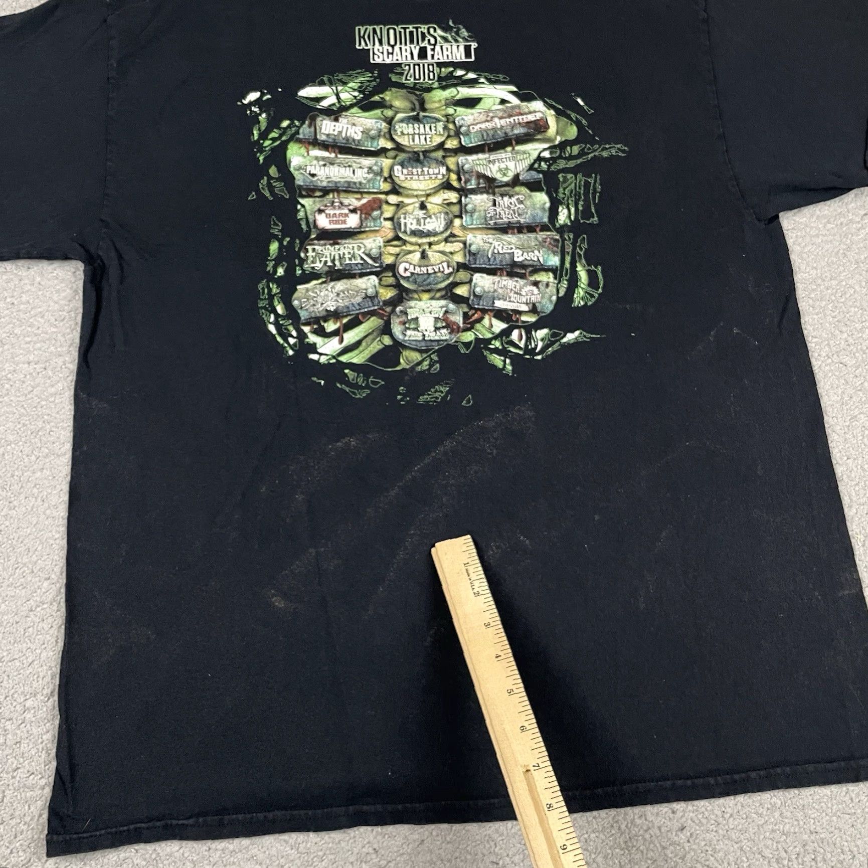 Vintage VINTAGE Knotts Scary Farm T Shirt Black XL Adult Cotton Park Halloween 2018 Distressed Rare Mens Shirt Size US XL / EU 56 / 4 - 6 Thumbnail
