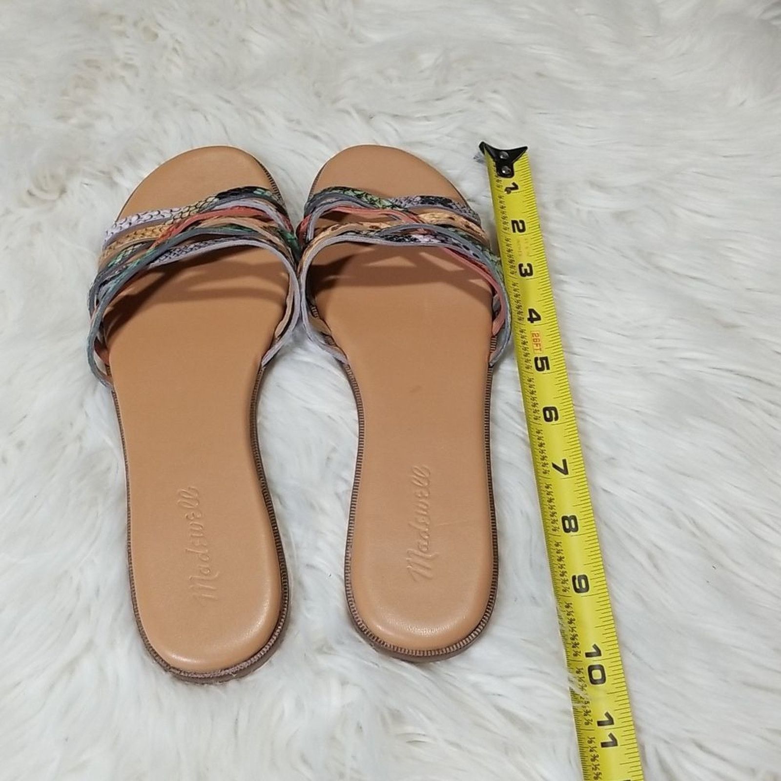 Madewell Madewell Tracie Snakeskin Print Leather Slide Sandals Size US 8 / IT 38 - 4 Thumbnail