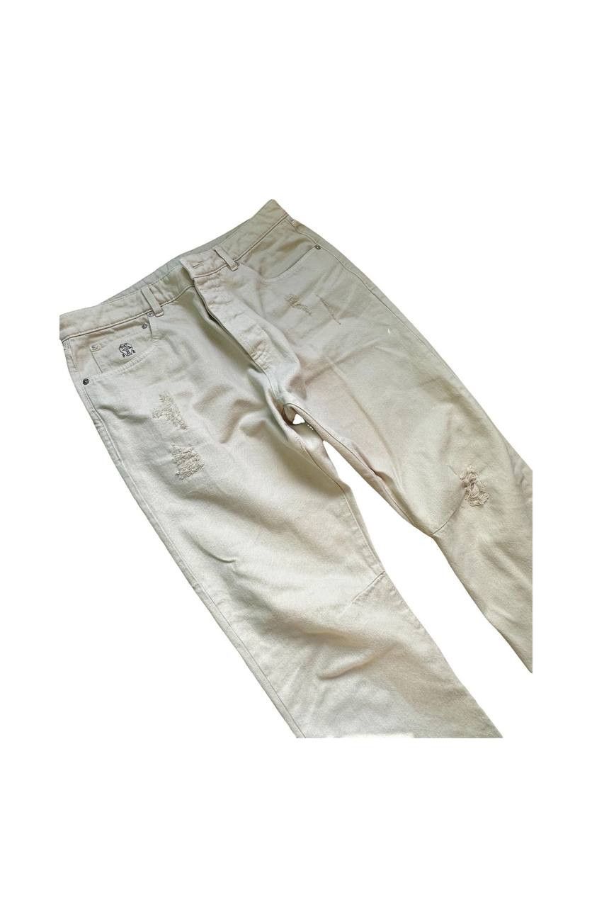 Brunello Cucinelli Brunello Cucinelli Jeans EU54 Stone Ripped Cotton Size US 38 / EU 54 - 1 Thumbnail