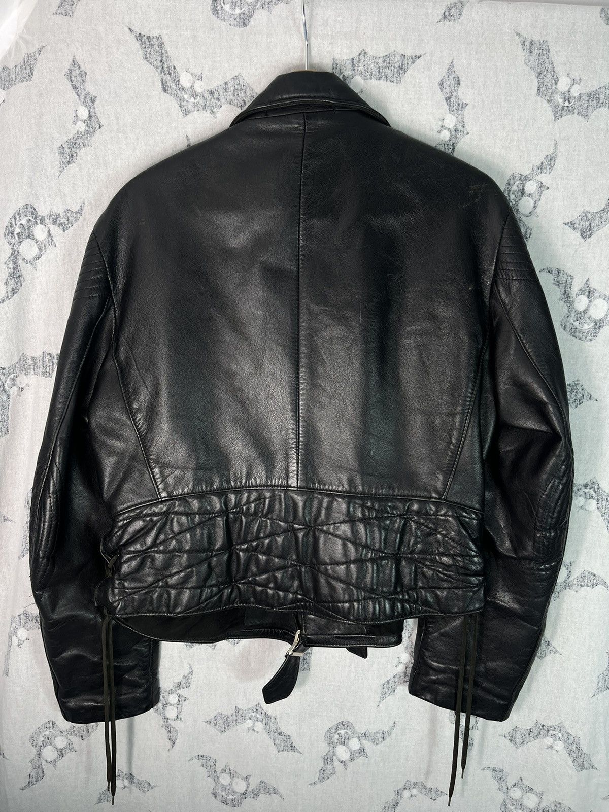 Japanese Brand Vintage Leather Ramones Cropped Jacket YSL Style Washed Rare Size US M / EU 48-50 / 2 - 2 Thumbnail