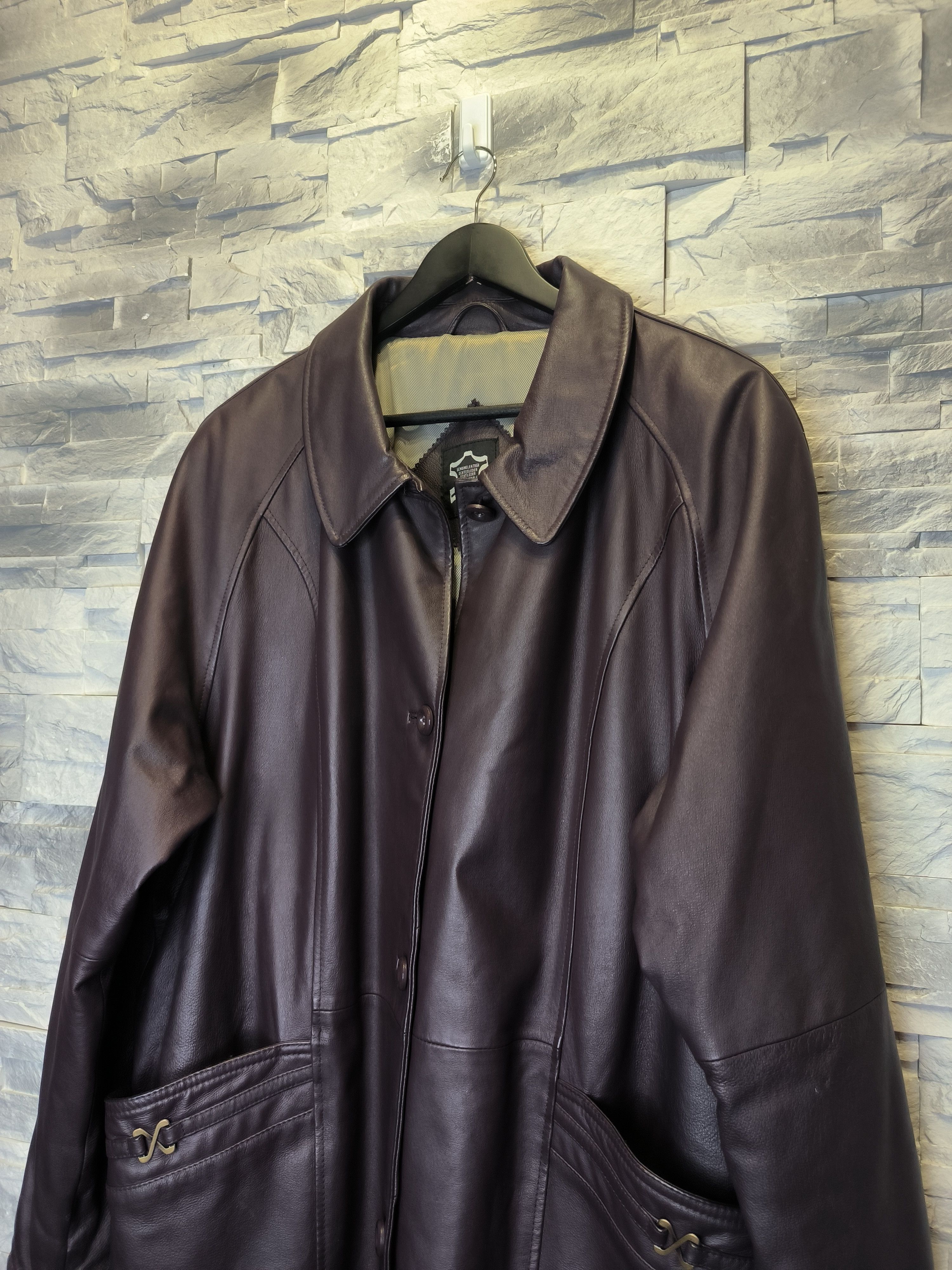 Other Vintage Leather Coat Jacket Violet Vera Pelle Size US XXL / EU 58 / 5 - 2 Thumbnail