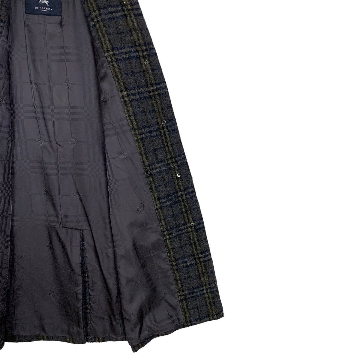 Burberry × Vintage Luxury Brand Burberry London Checkerboard Wool Long Jacket Size S / US 4 / IT 40 - 8 Thumbnail