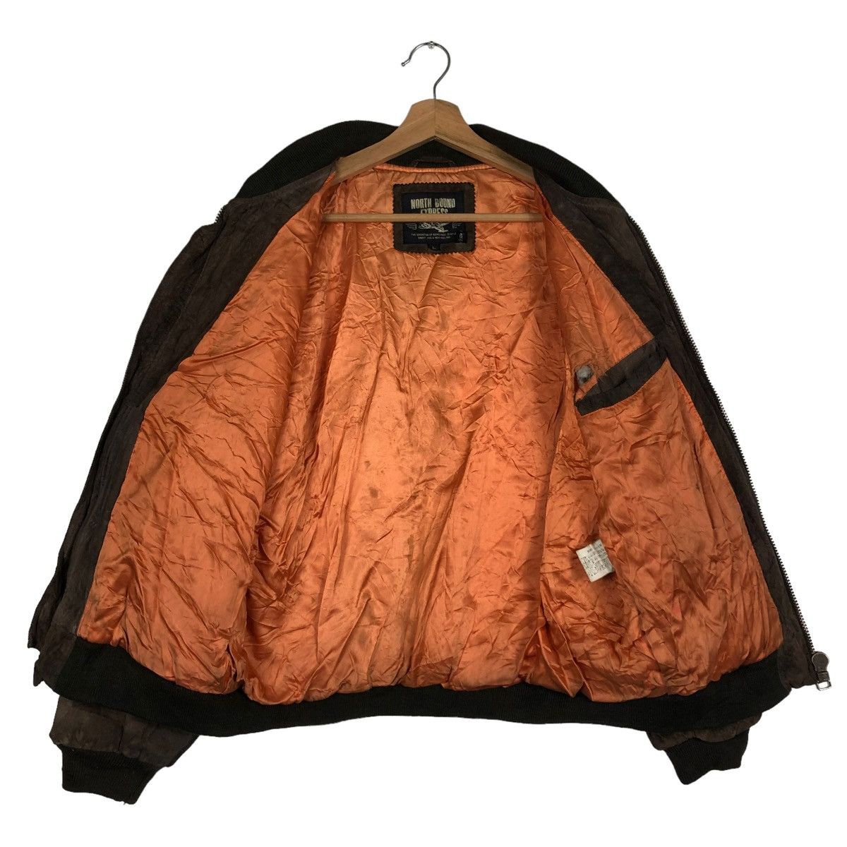 Vintage 🔥90’s Vintage Bomber Leather Jacket North Bound Big Logo Size US L / EU 52-54 / 3 - 10 Thumbnail