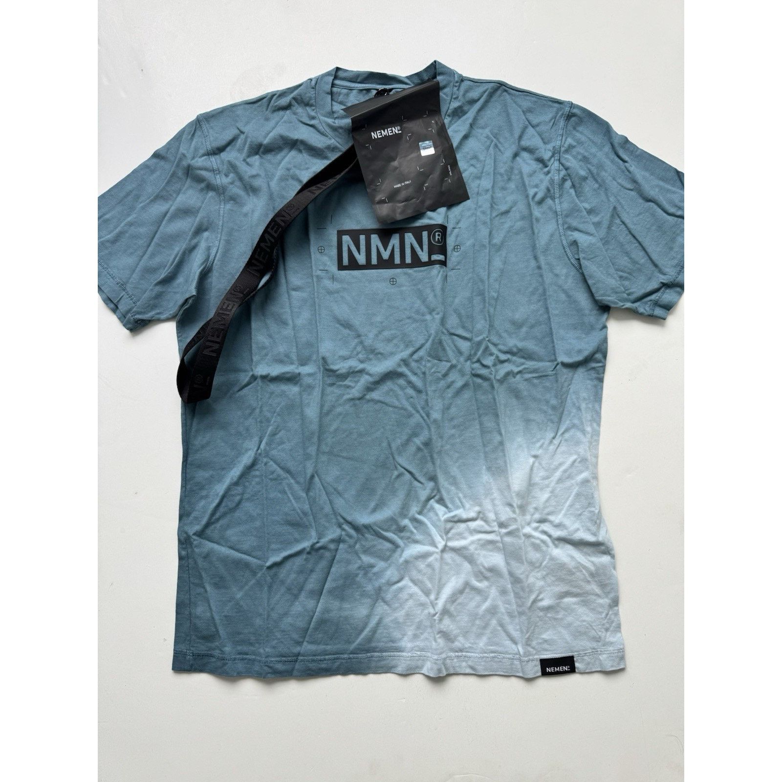 NEMEN Beo Hand Dip Dyed T Shirt Medium Mallard Blue
