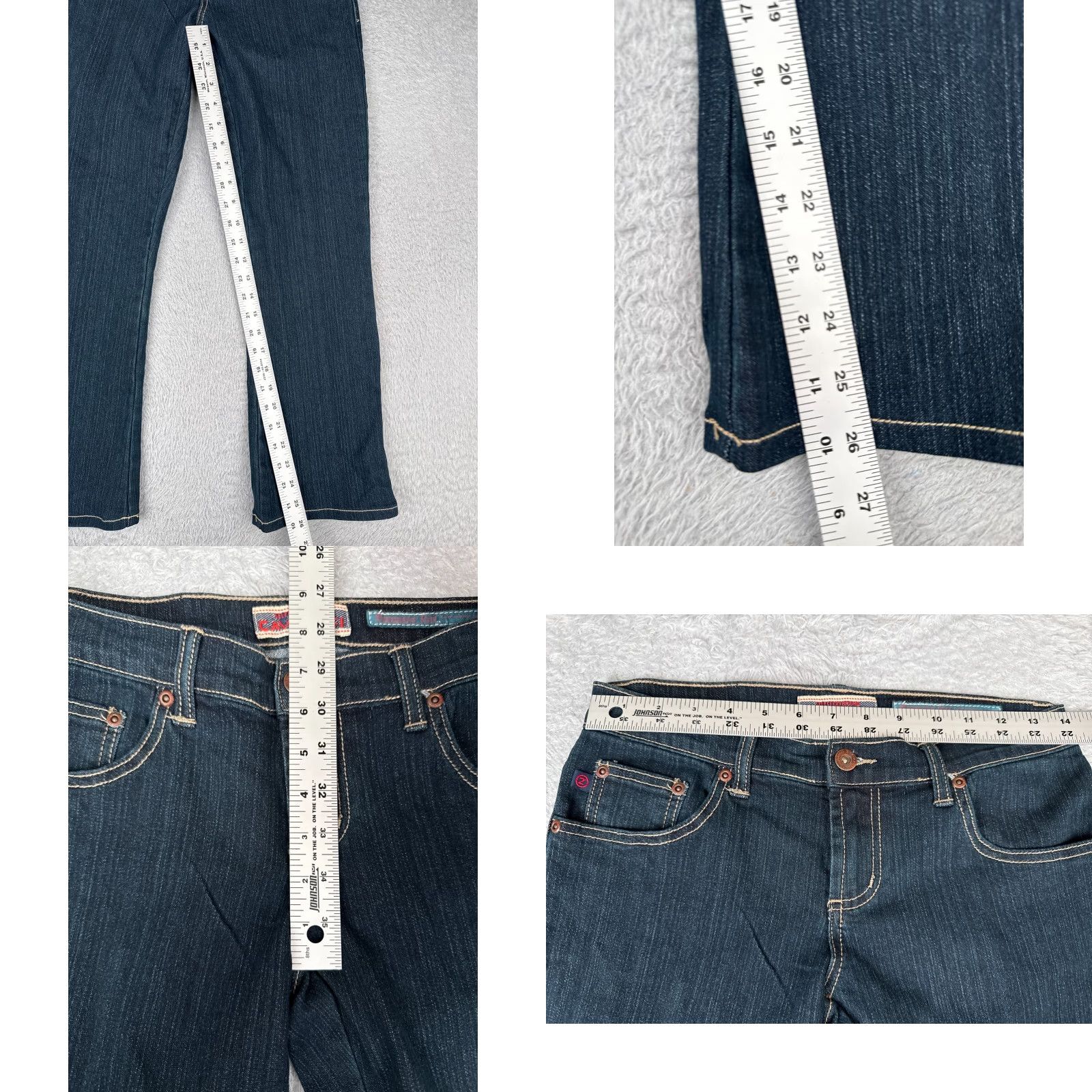 Denime Z. Cavaricci Jeans Women's Jeans Bootcut Blue 28x26 Low Rise 3 Denim - 5-Pocket Design, Regular, Cotton Blend, Dark Wash, Vintage? No. Size 26" / US 2 / IT 38 - 8 Thumbnail