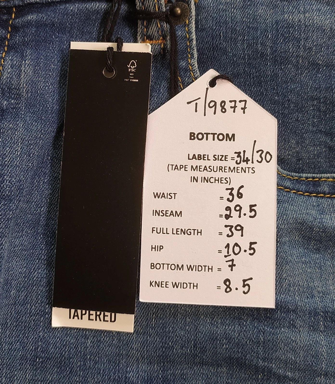 Diesel Diesel D-YENNOX L.30 MENS JEANS T/9877 Size US 34 / EU 50 - 6 Thumbnail