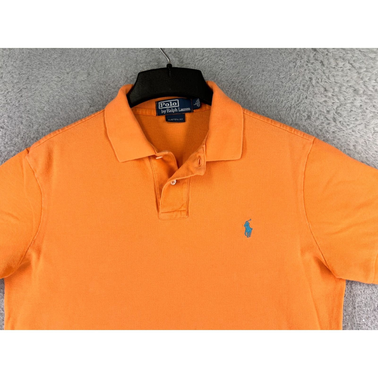 Ralph Lauren VINTAGE Ralph Lauren Polo Shirt Adult Large Orange 100% Cotton Knit Pony Mens Classic Polo Shirt Orange 1900s? Size US L / EU 52-54 / 3 - 4 Thumbnail