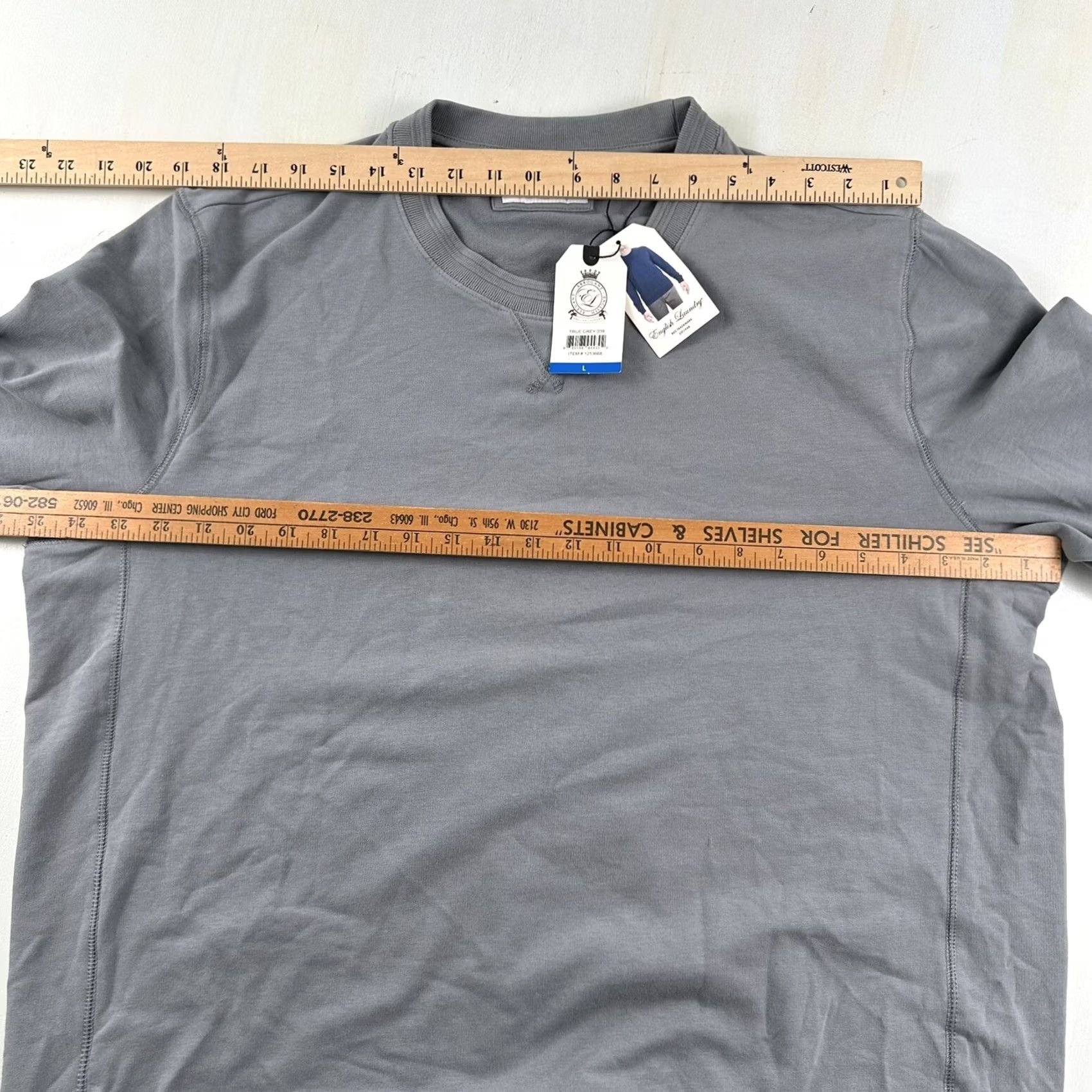 English Laundry Sweater Mens Large Gray Crewneck Pullover Stretch Classic Outdoor, Men's — image 4 of 6