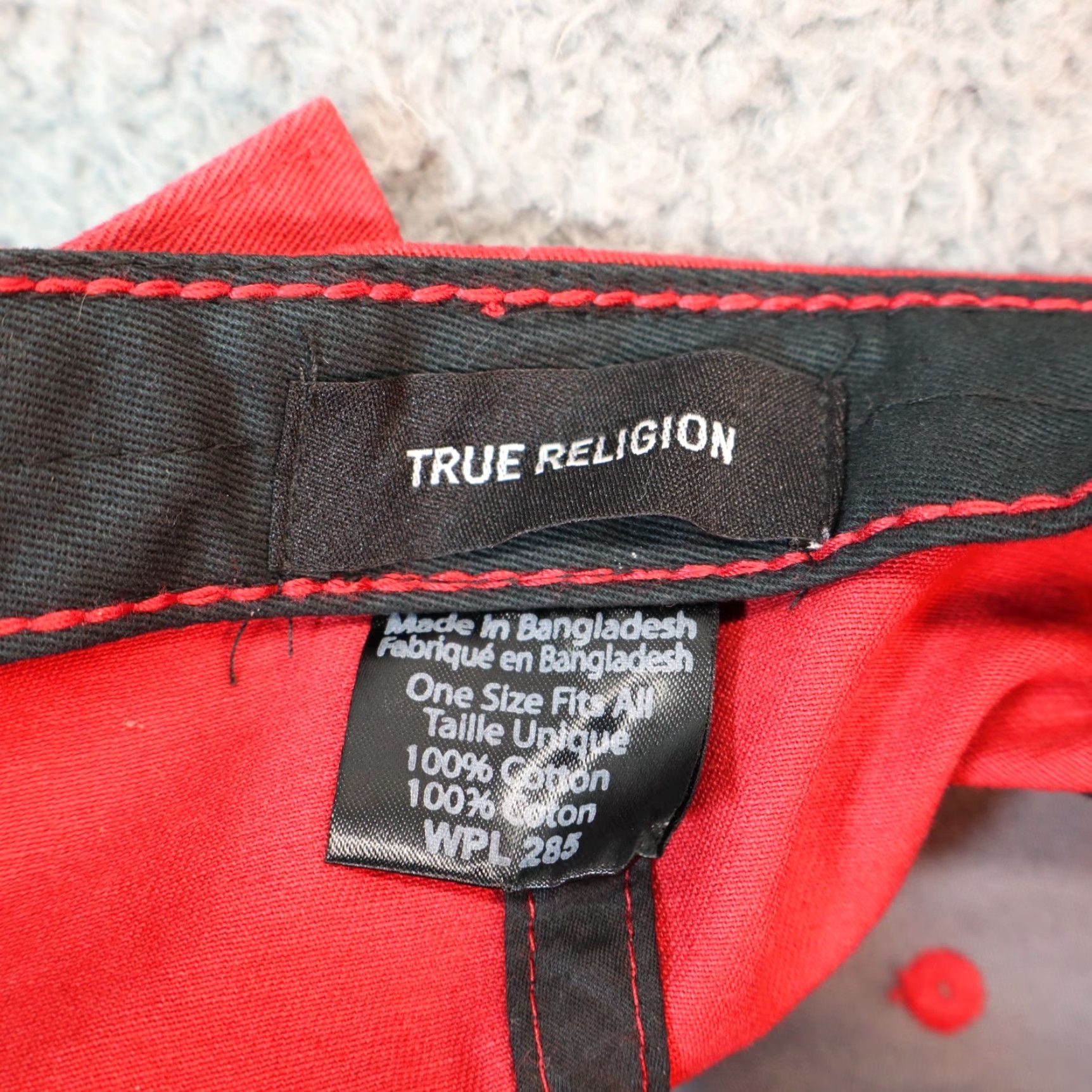 True Religion True Religion Baseball Cap Men's Core Logo Red Adjustable Strapback Cap Size ONE SIZE - 7 Thumbnail