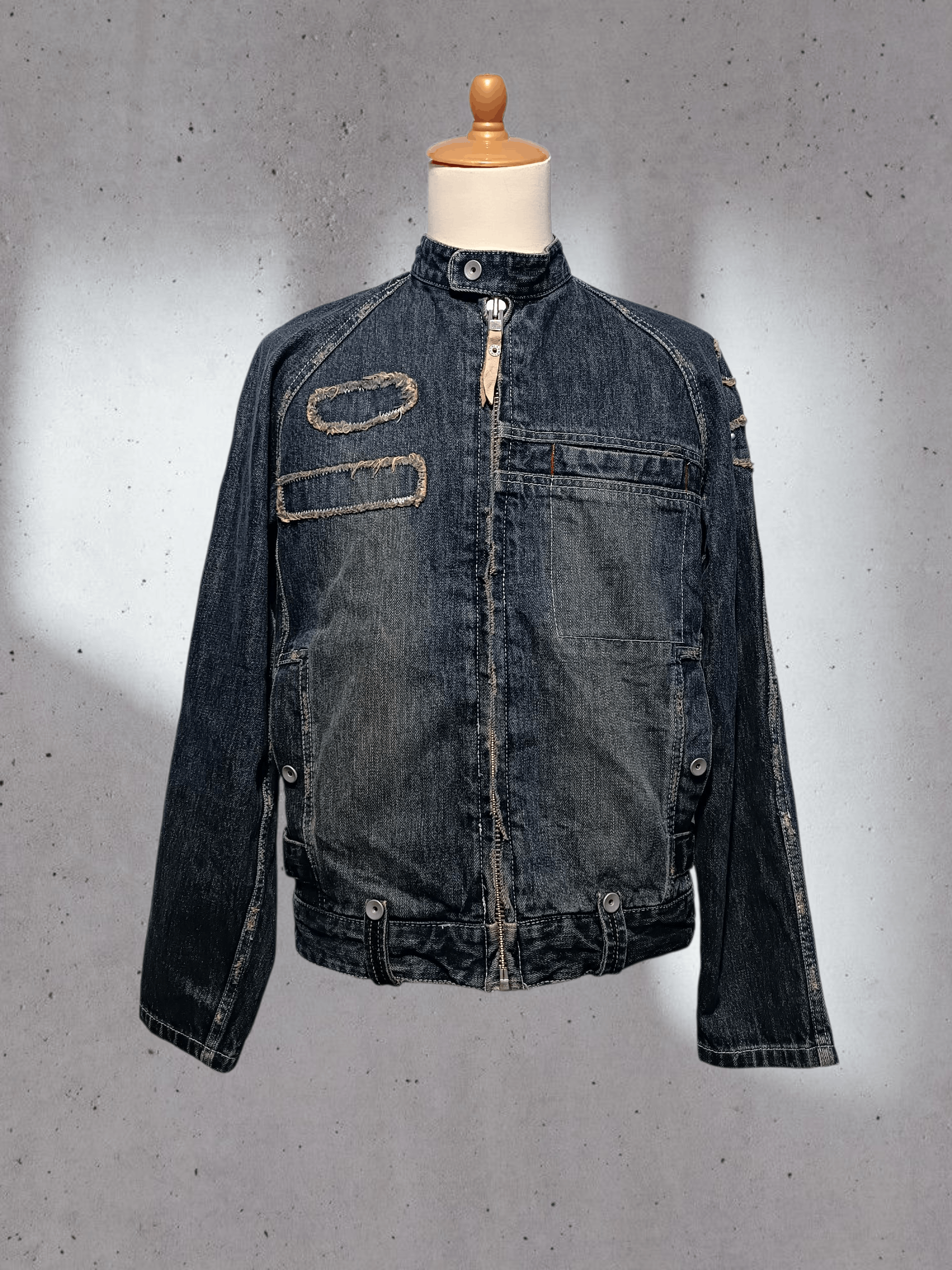 Japanese Brand Vintage Denim Biker Jean Jacket Size US M / EU 48-50 / 2 - 1 Thumbnail