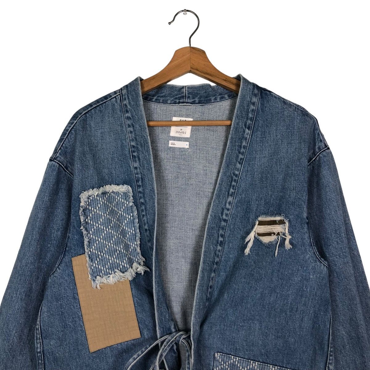 Japanese Brand 🔥VINTAGE KIMONO DENIM JAPAN TRADITIONAL PATCH WORK DESIGN Size US S / EU 44-46 / 1 - 3 Thumbnail