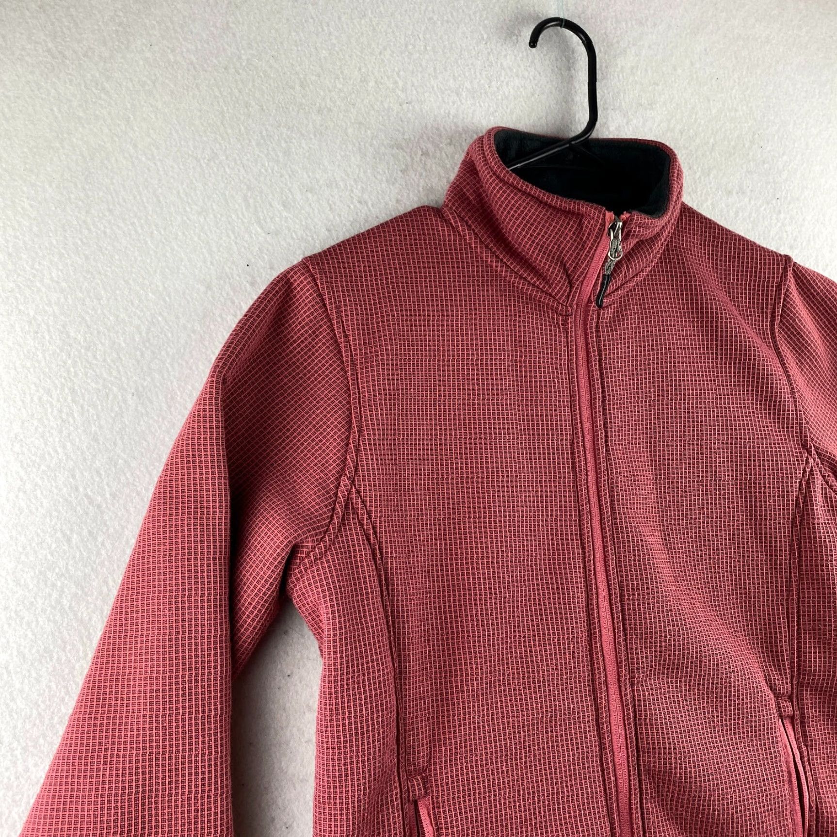 Vintage 10,000 ft Above Sea Level Red Full Zip Sweater Women M Medium Check Pattern Fleece High Collar Size M / US 6-8 / IT 42-44 - 4 Thumbnail