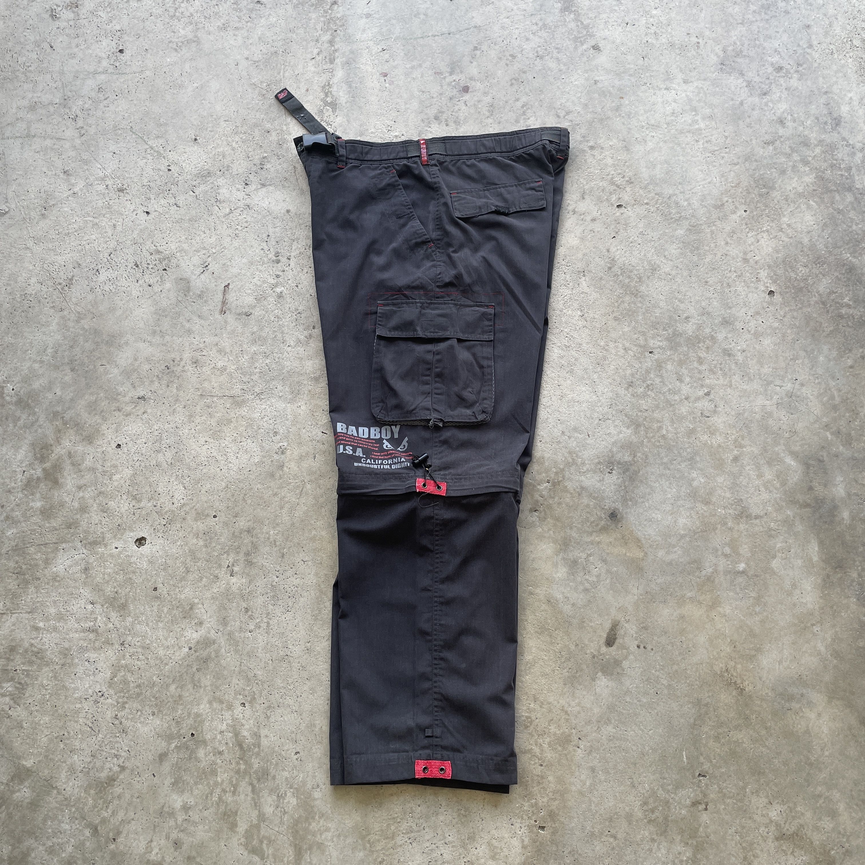 W33 VINTAGE BADBOY MULTIPOCKET TACTICAL BLACK CARGO PANTS
