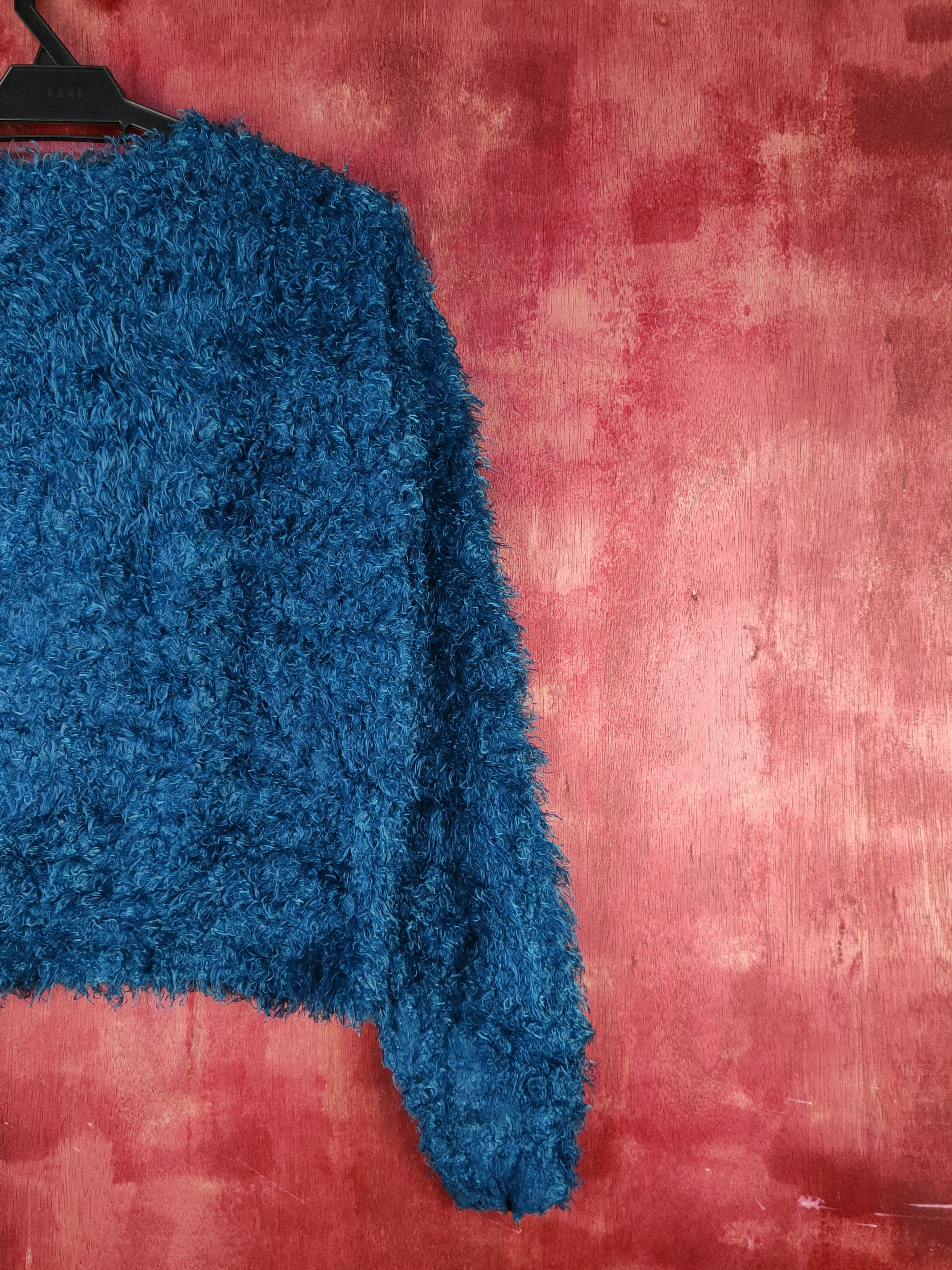 Japanese Brand Dreamy Minx Turquoise Fur Mohair Knitwear Cardigan #S1994 Size M / US 6-8 / IT 42-44 - 9 Thumbnail