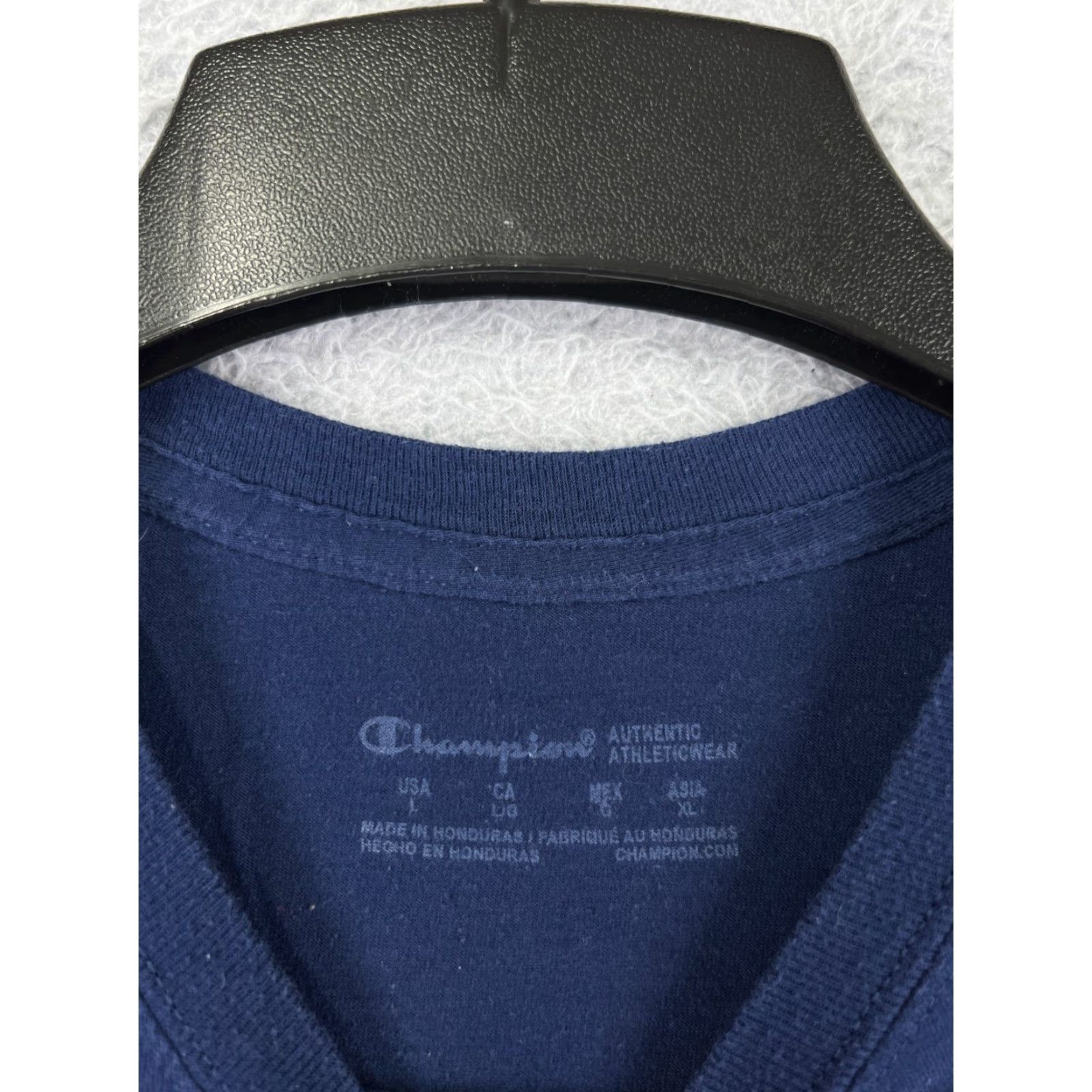 Champion Champion Shirt Mens Large Blue Crew Neck Spellout Logo Short Sleeve Cotton Size US L / EU 52-54 / 3 - 5 Thumbnail