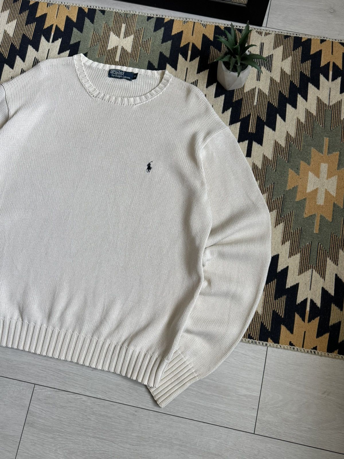 Polo Ralph Lauren Vintage 90’s Polo Ralph Lauren Cream Knitted Sweater Size US XL / EU 56 / 4 - 3 Thumbnail