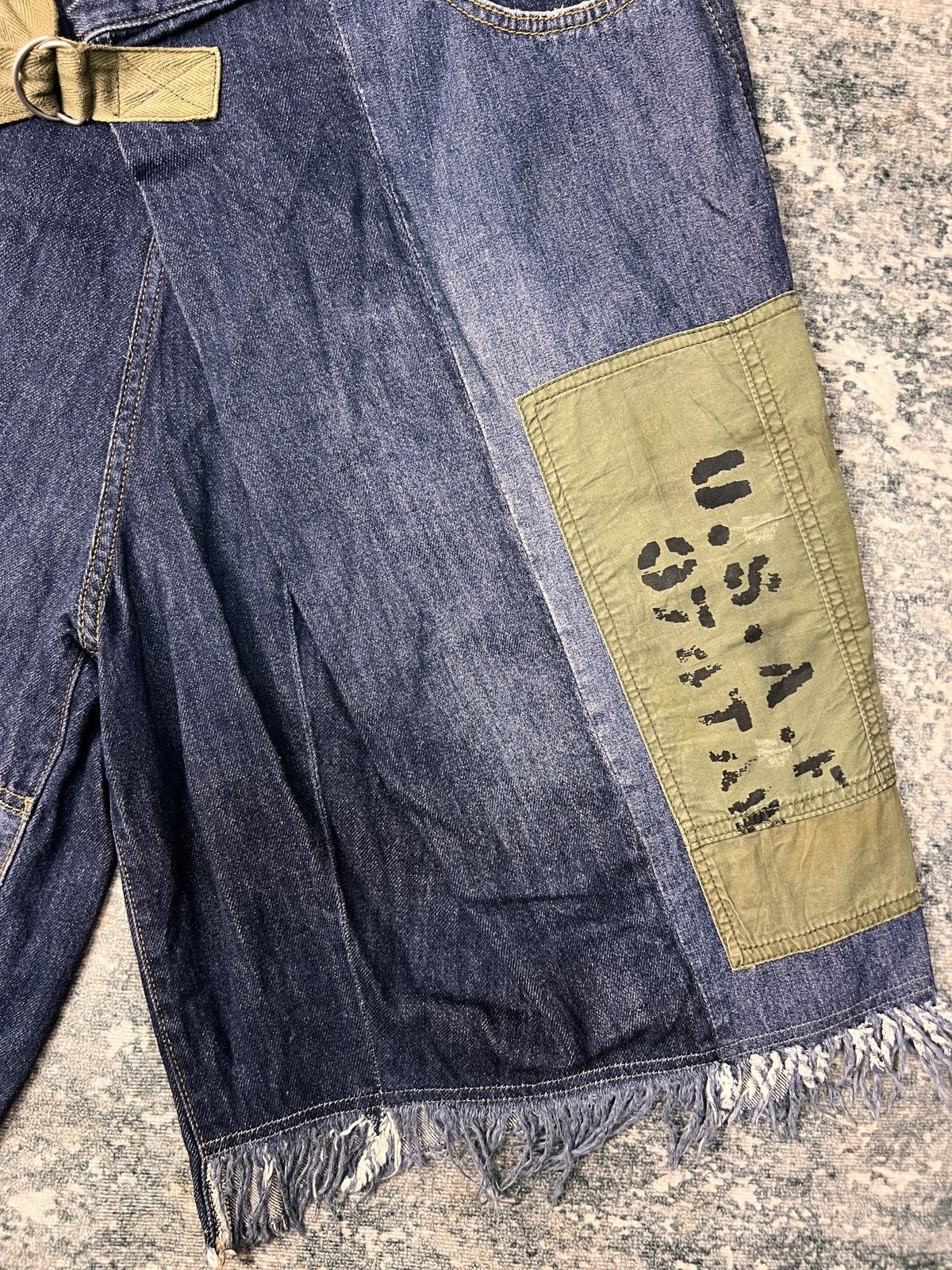 Third & Army Tobila Made in Japan Rework Army Denim Jort Size US 32 / EU 48 - 7 Thumbnail