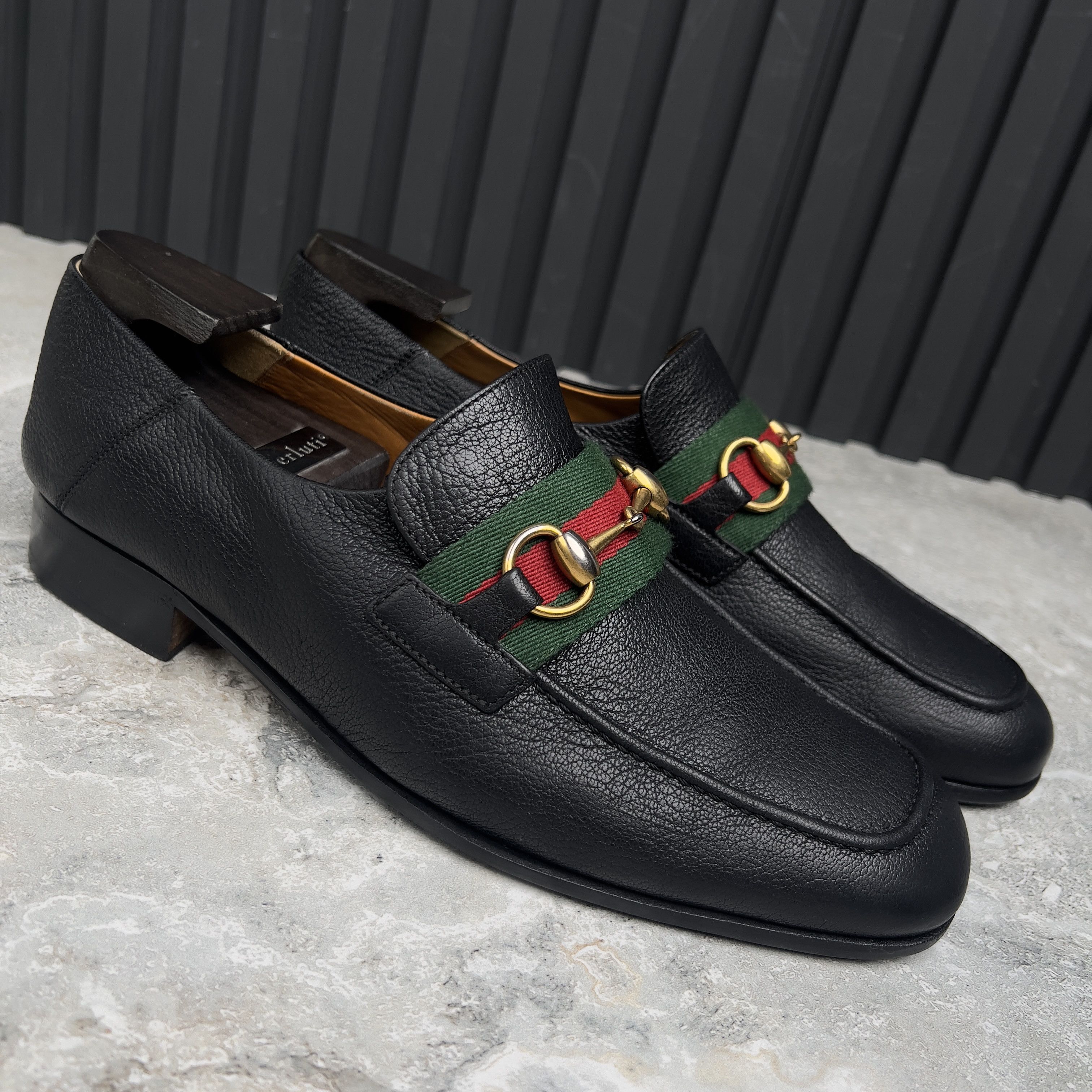 Gucci GUCCI Web Horsebit Jordaan Collapsible Loafers Leather Size US 8.5 / EU 41-42 - 5 Thumbnail