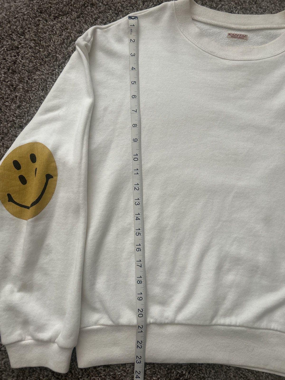 Kapital × Kapital Kountry FINAL DROP *Kapital Smiley Long Sleeve White Sweatshirt Size US L / EU 52-54 / 3 - 6 Thumbnail