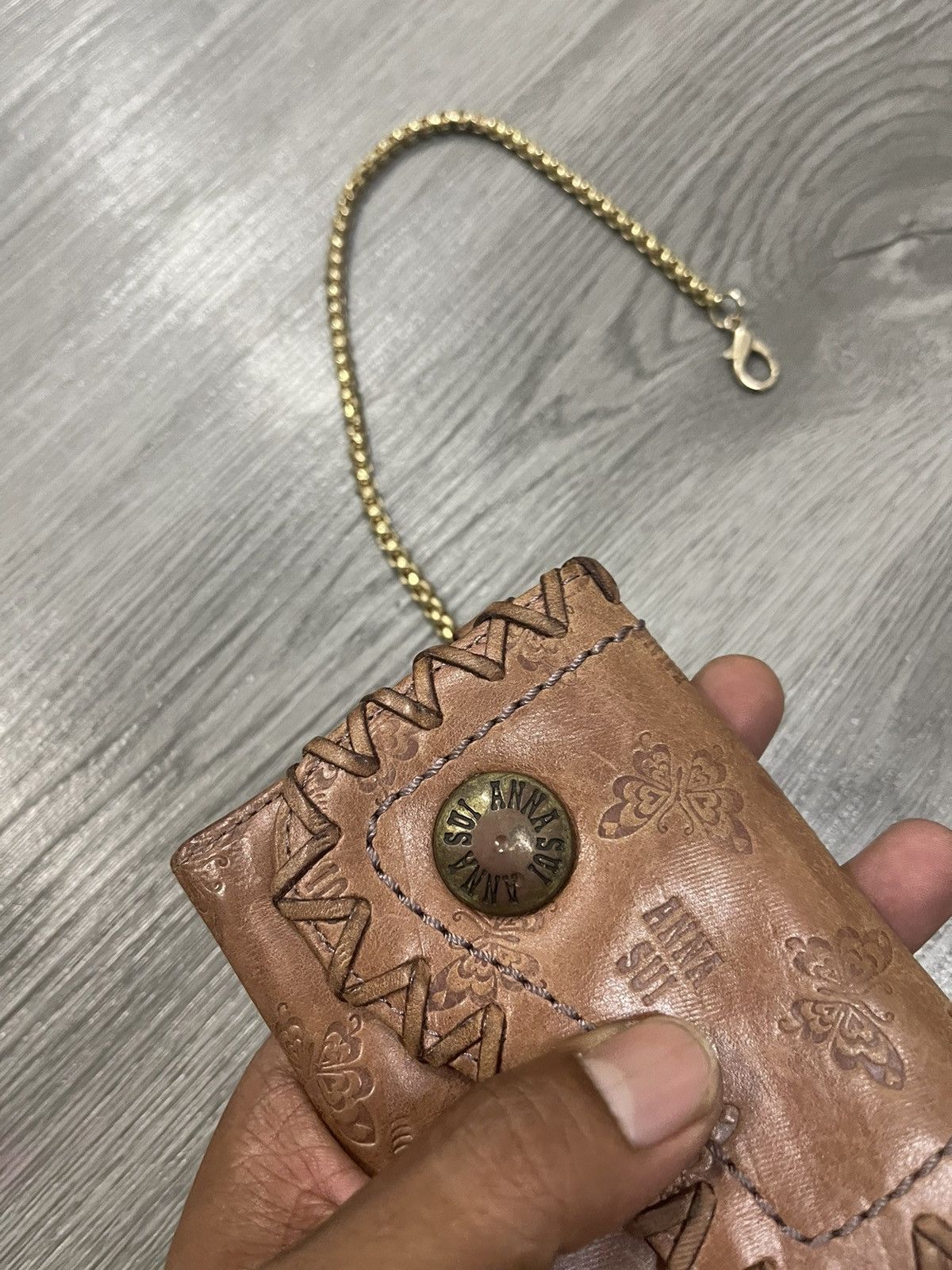 Anna Sui × Genuine Leather × Vintage Leather Anna Sui Multi Slot Card Holder mini bag Size ONE SIZE - 4 Thumbnail