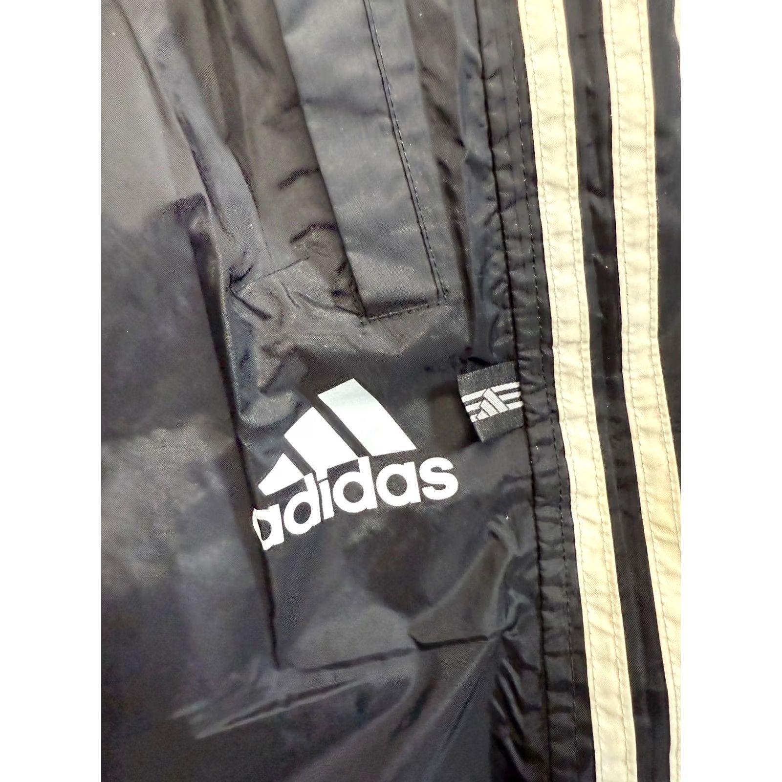 Adidas VINTAGE adidas Track Pants Mens L Nylon Snaps Black Shirt? Size US 33 - 5 Thumbnail