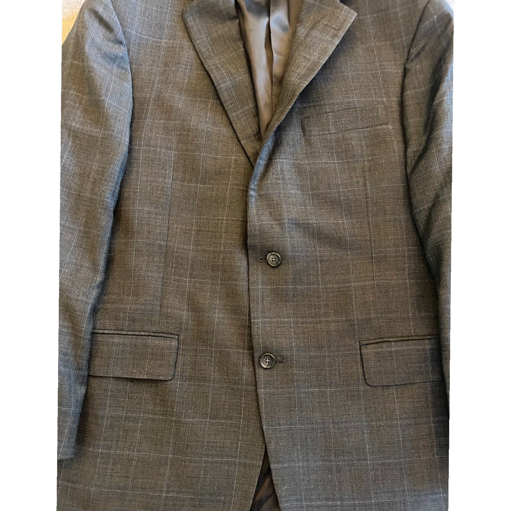 Hart Schaffner Marx Hart Schaffner Marx Blazer Sport Coat Men Large Lined Gray Single Breasted Notch Wool Coat Style Size 42R - 2 Thumbnail