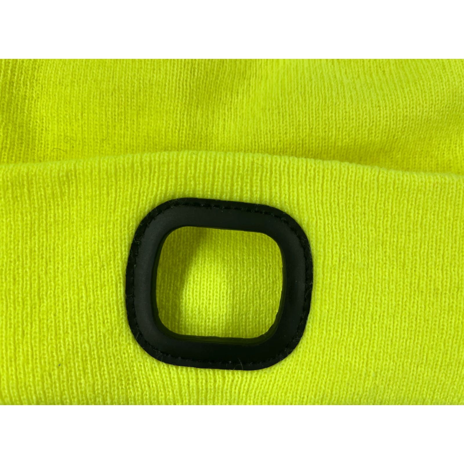 Vintage Beanie Toque Adult One Size Neon Yellow Knit Acrylic Poly LED Holder Camp Hike Mens Size ONE SIZE - 2 Thumbnail