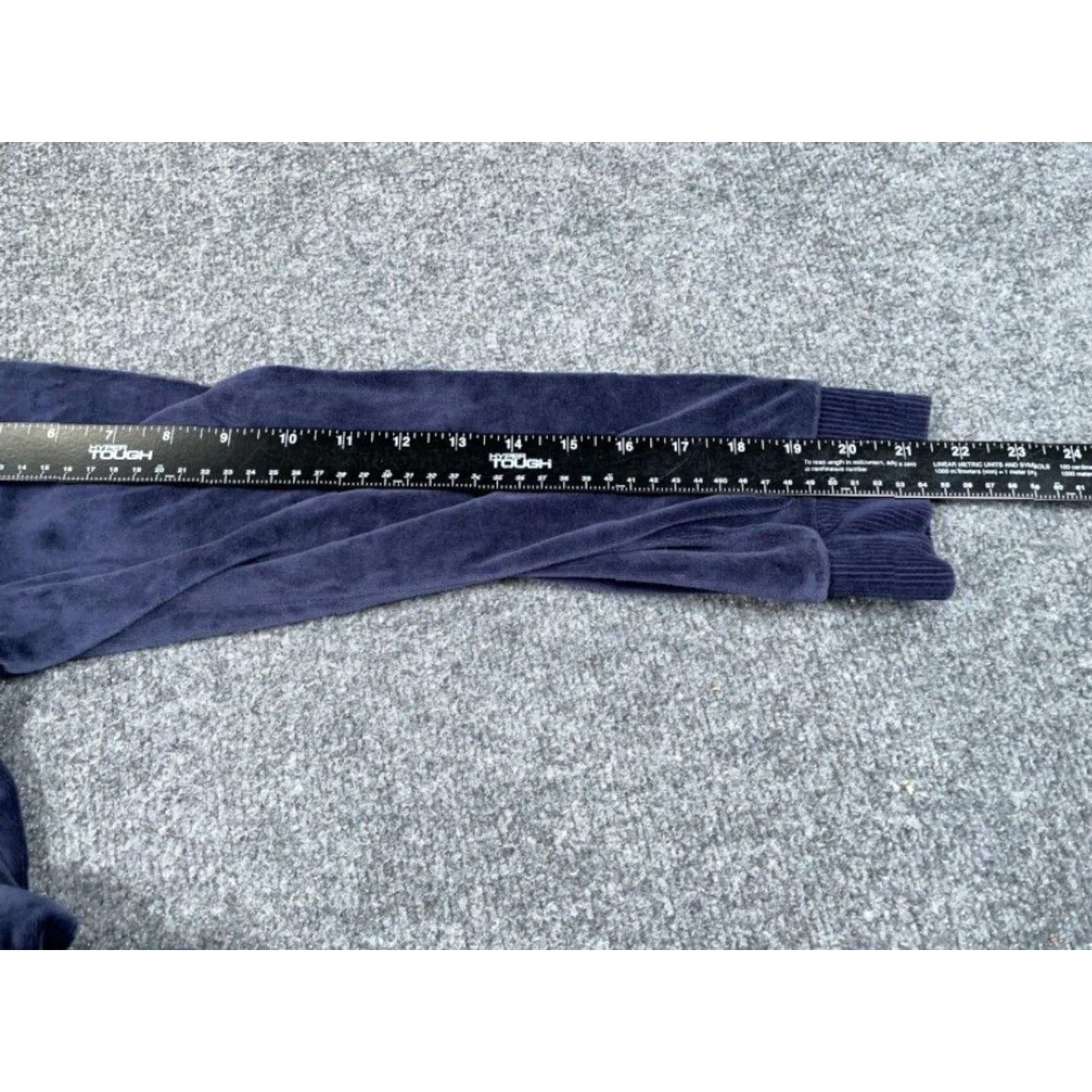 Basic Editions Retro Velour Zip Track Jacket Women's Large Dark Blue Lightweight Skater Mod Size L / US 10 / IT 46 - 7 Thumbnail