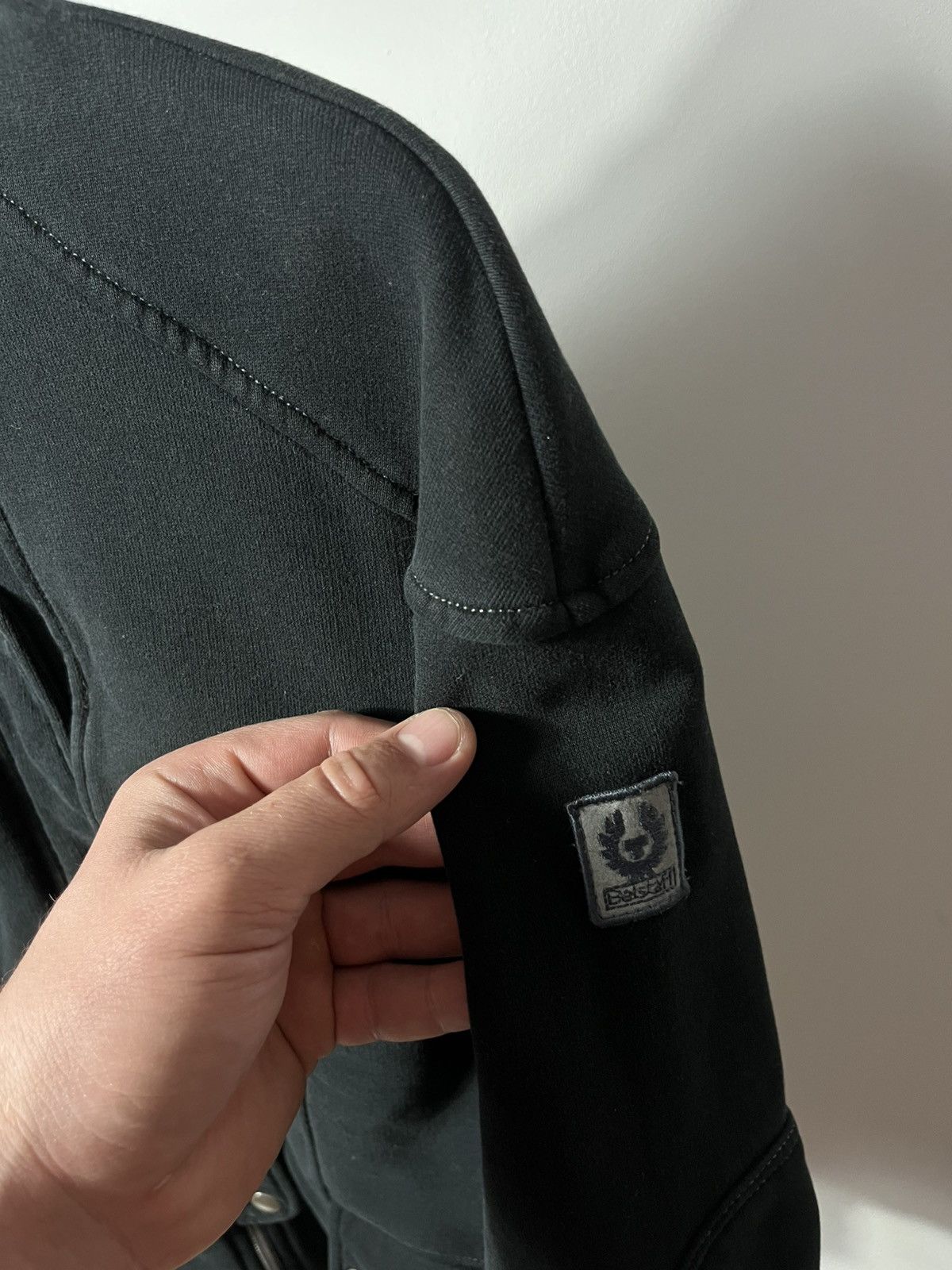 Belstaff × Vintage Belstaff Black Moto Biker Jacket Cotton Logo Back Patch 44 Size S / US 4 / IT 40 - 3 Thumbnail