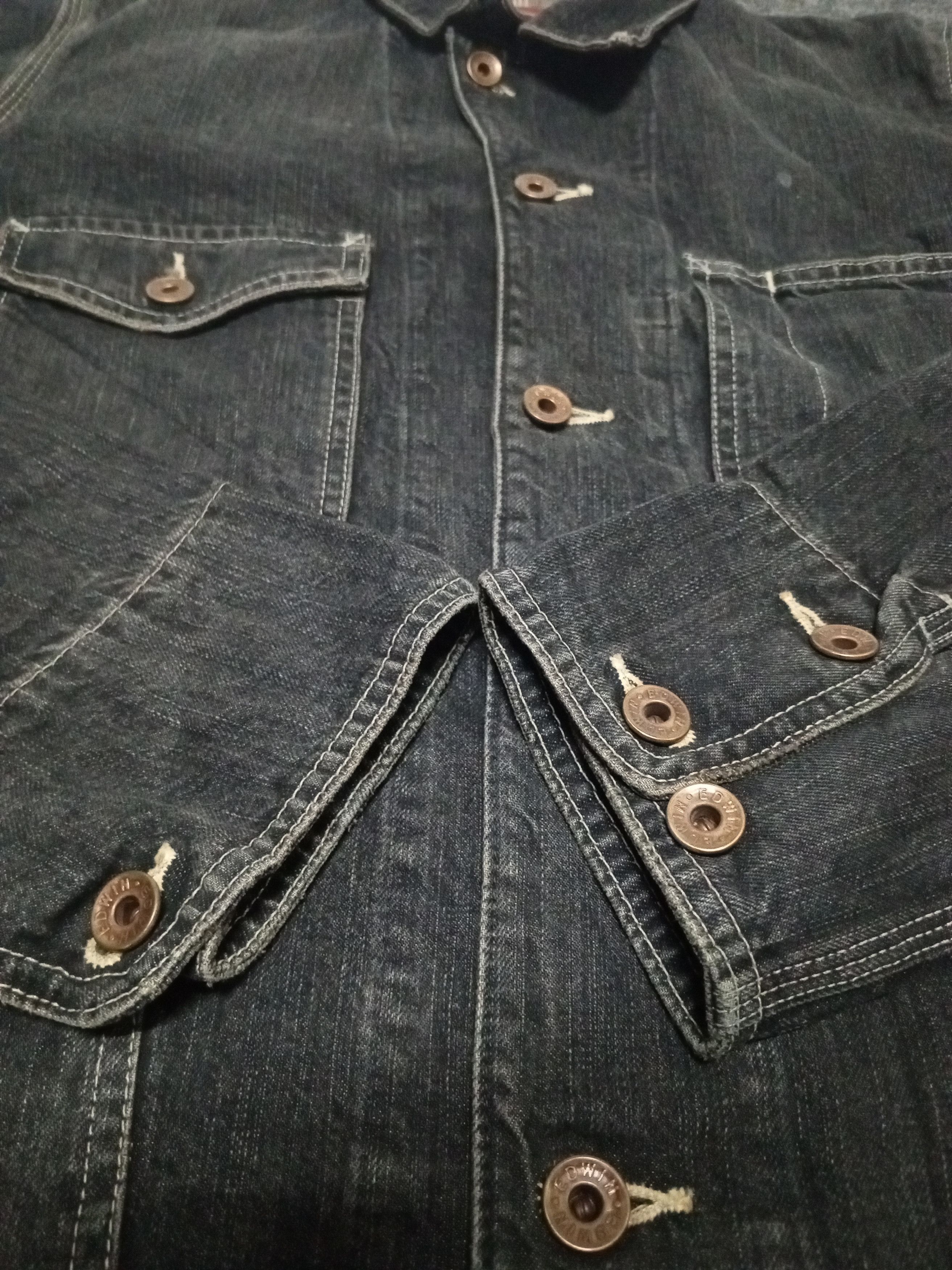 Edwin × Vintage VTG EDWIN503 WORK WEAR JACKET DENIM Size US L / EU 52-54 / 3 - 7 Thumbnail